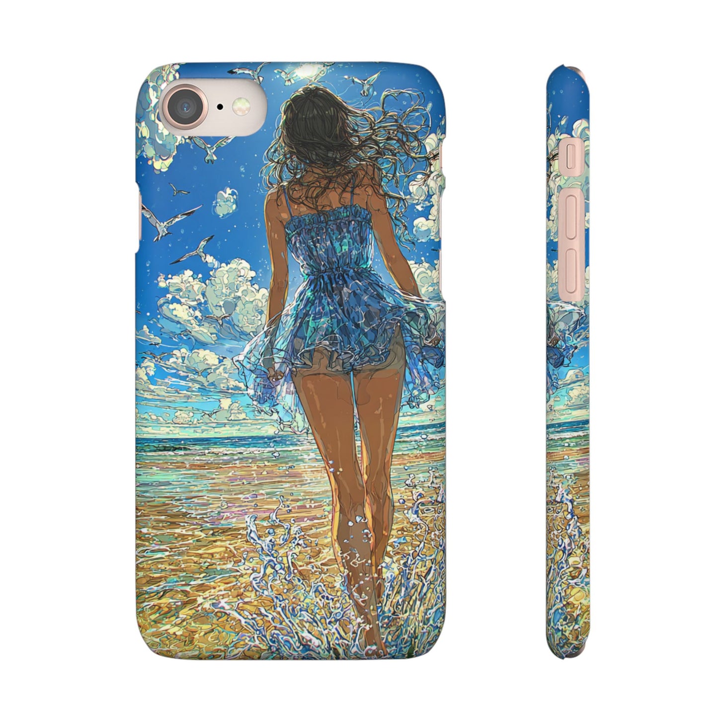 Summer Breeze Snap Case, Ocean Art Phone Cover, Beach Vibes Cell Case, Gift for Her, Custom Phone Accessory
