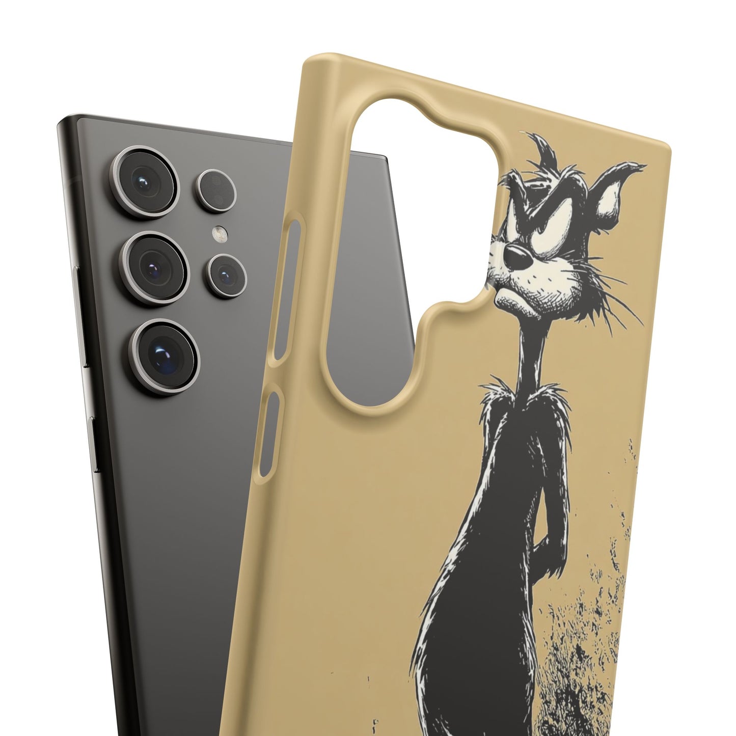 Whimsical Cartoon Snap Case, Fun Phone Cover, Unique Gift for Cat Lovers, Vibrant Art Case, Ideal for Birthdays