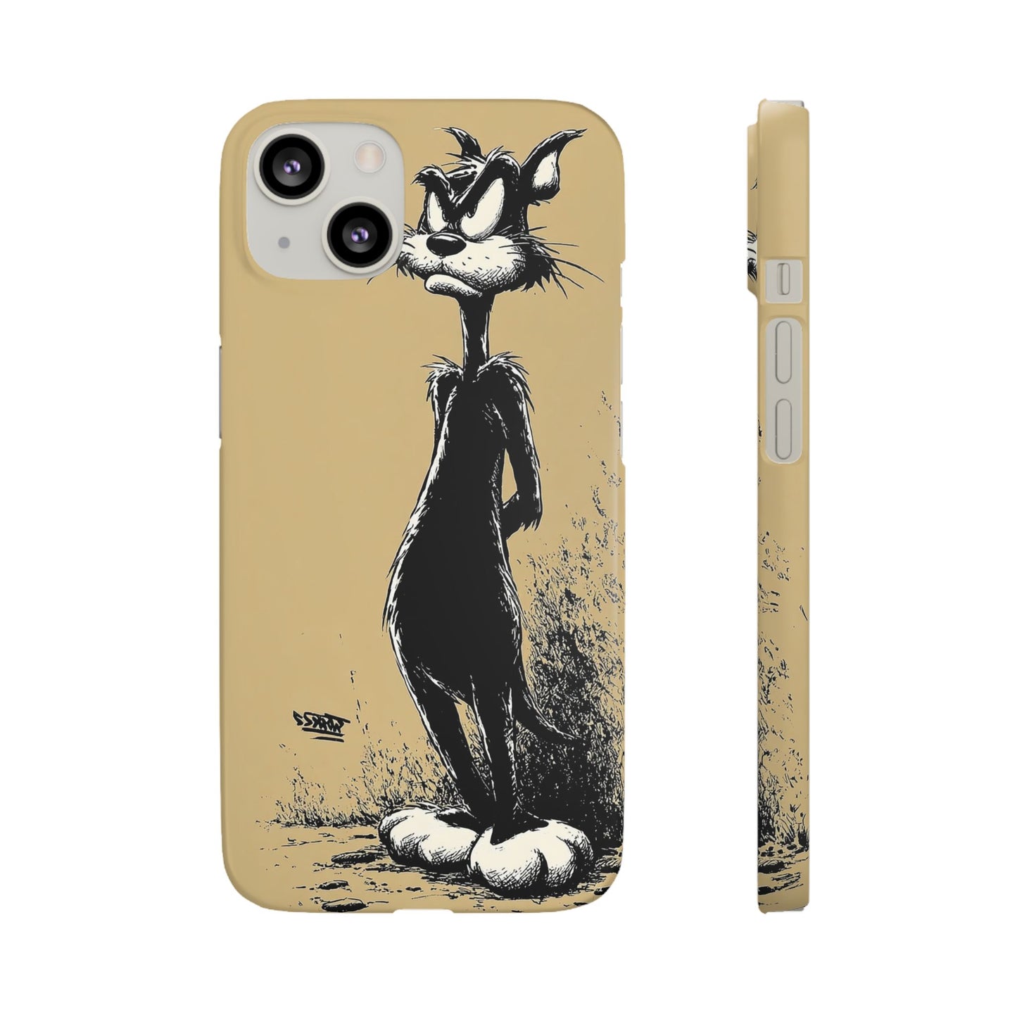 Whimsical Cartoon Snap Case, Fun Phone Cover, Unique Gift for Cat Lovers, Vibrant Art Case, Ideal for Birthdays