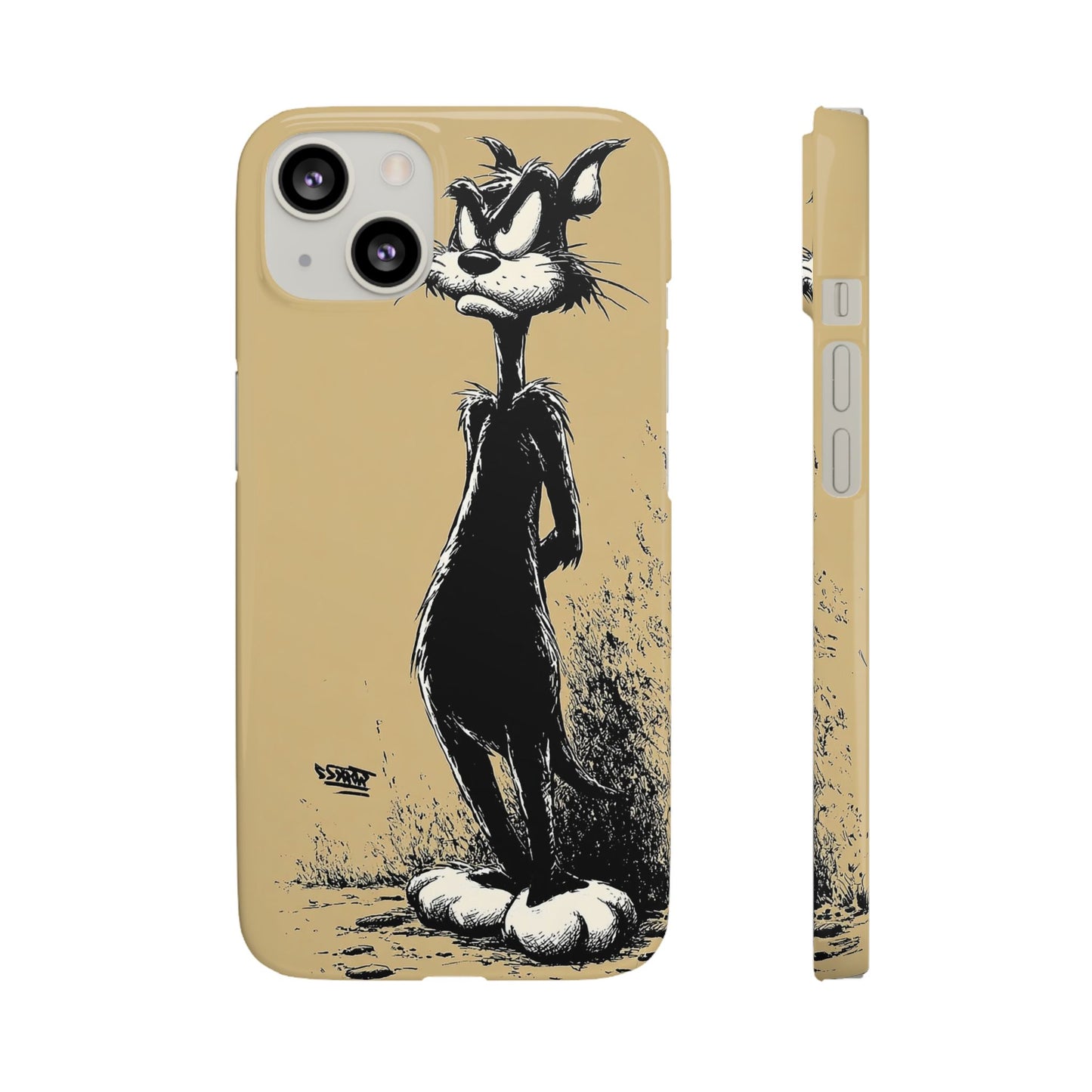 Whimsical Cartoon Snap Case, Fun Phone Cover, Unique Gift for Cat Lovers, Vibrant Art Case, Ideal for Birthdays