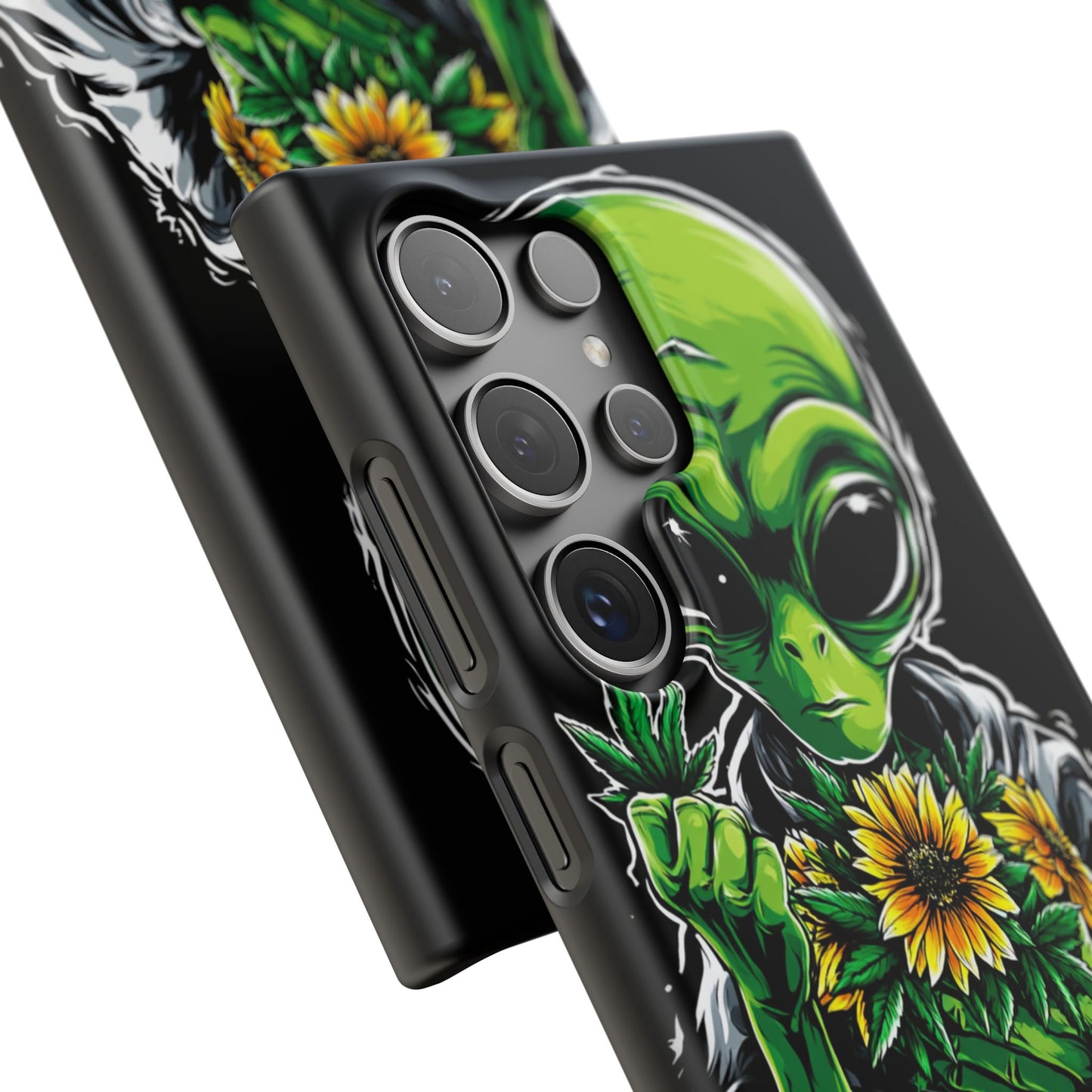 Alien Floral Snap Cases, Fun Phone Case, Gifts for Sci-Fi Lovers, Cute Alien Decor, Unique Tech Accessories