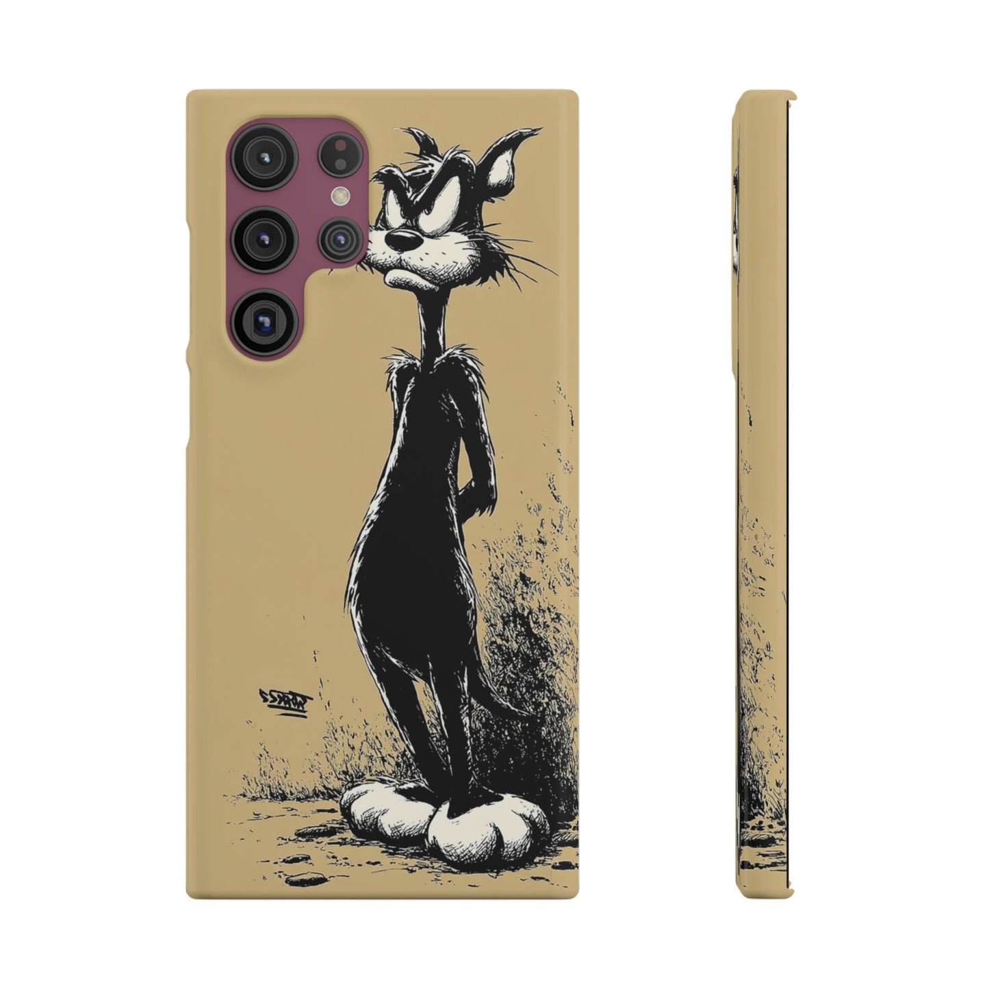 Whimsical Cartoon Snap Case, Fun Phone Cover, Unique Gift for Cat Lovers, Vibrant Art Case, Ideal for Birthdays