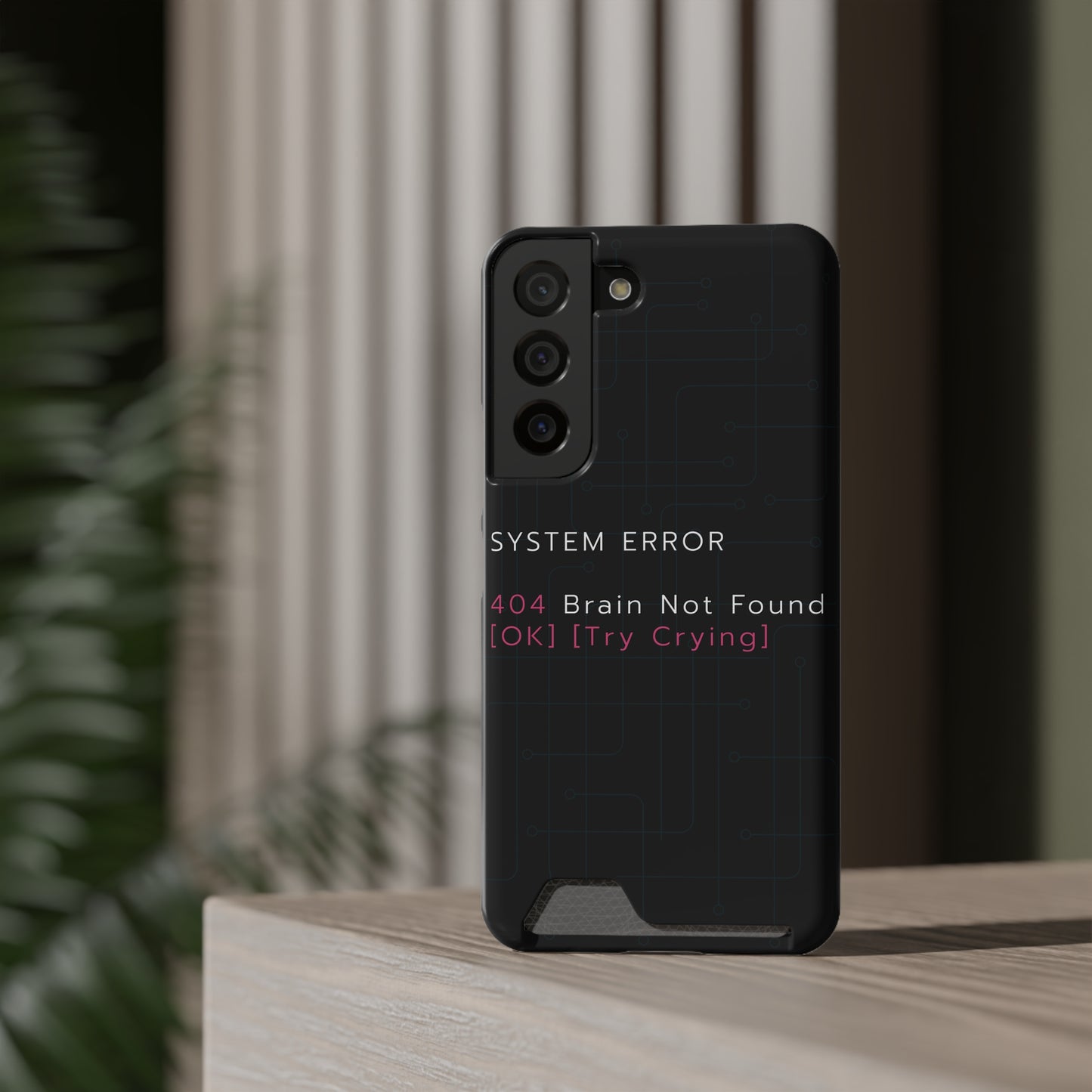 Techy Phone Case with Card Holder, Trendy Gadget Accessory, Cool Gift for Tech Lovers, Phone Protection, Modern Design for Everyday Use