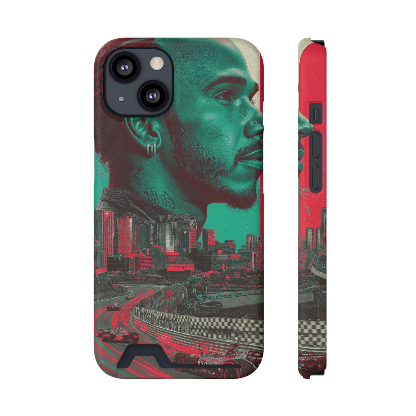 Racing Phone Case, Card Holder Case, Sports Phone Cover, Gift for Car Enthusiasts, Personalized Cell Phone Protector