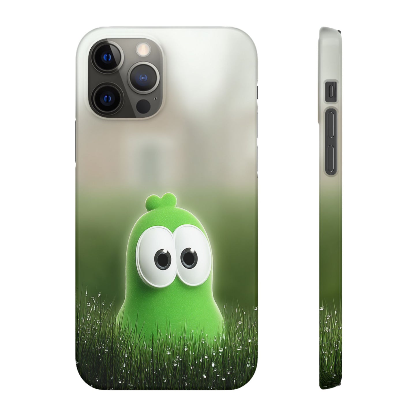 Cute Green Creature Phone Case, Snap Cases, Green Monster Phone Cover, Fun Phone Accessory, Playful Gift for Kids