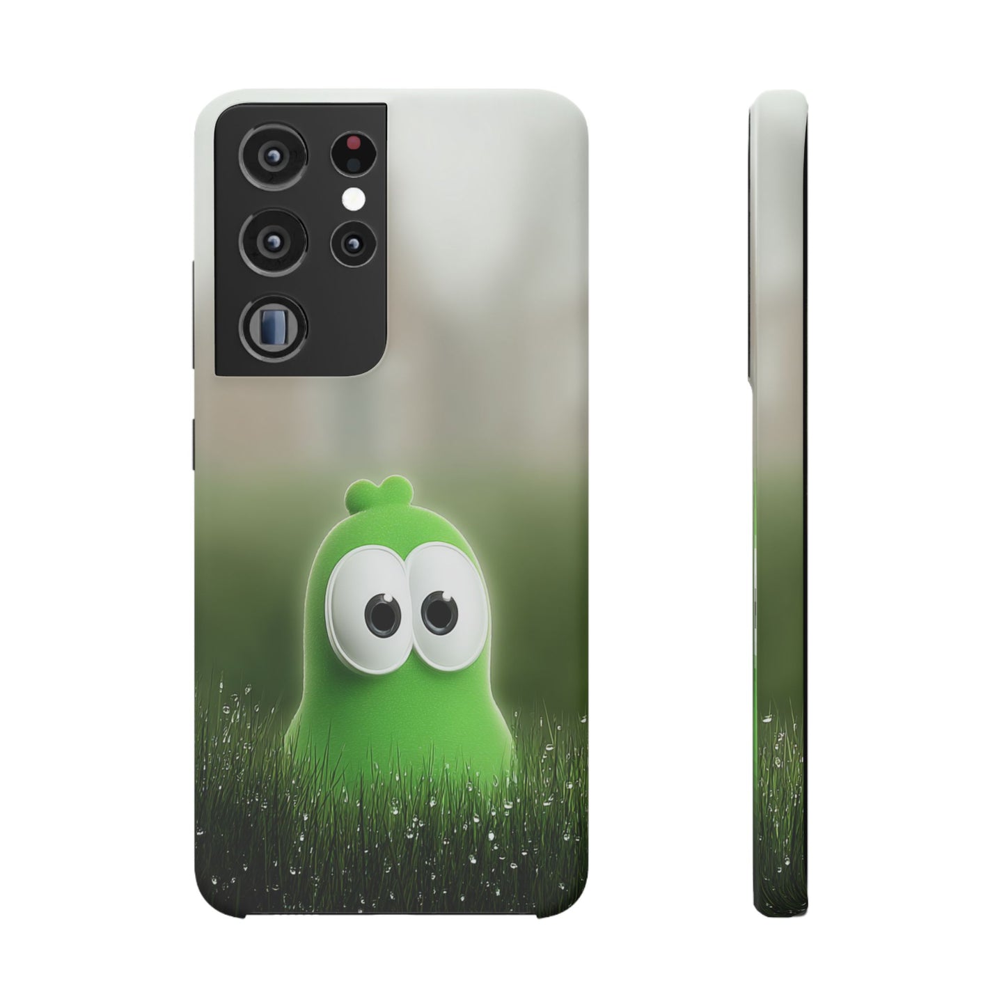 Cute Green Creature Phone Case, Snap Cases, Green Monster Phone Cover, Fun Phone Accessory, Playful Gift for Kids
