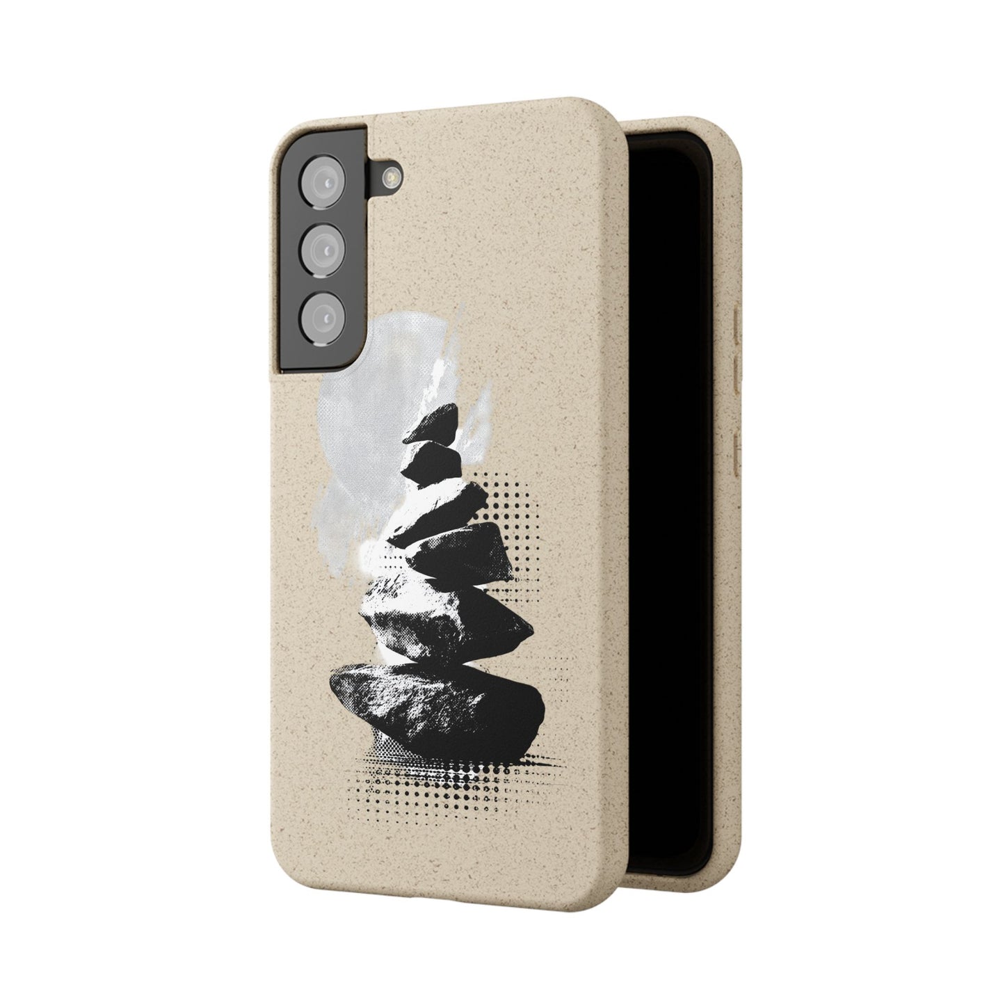 Biodegradable Plastic Free Phone Case Minimalistic Cairn Design Suitable For Iphones And Samsungs