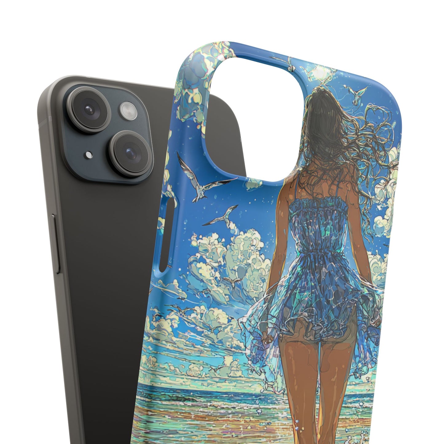 Summer Breeze Snap Case, Ocean Art Phone Cover, Beach Vibes Cell Case, Gift for Her, Custom Phone Accessory