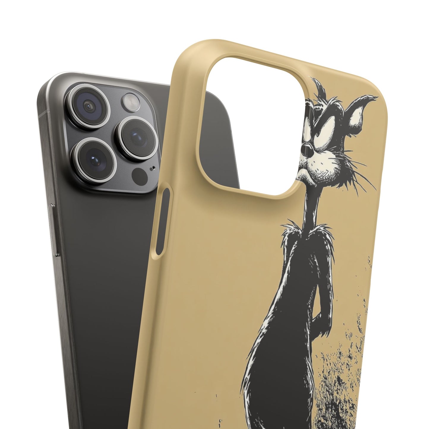 Whimsical Cartoon Snap Case, Fun Phone Cover, Unique Gift for Cat Lovers, Vibrant Art Case, Ideal for Birthdays