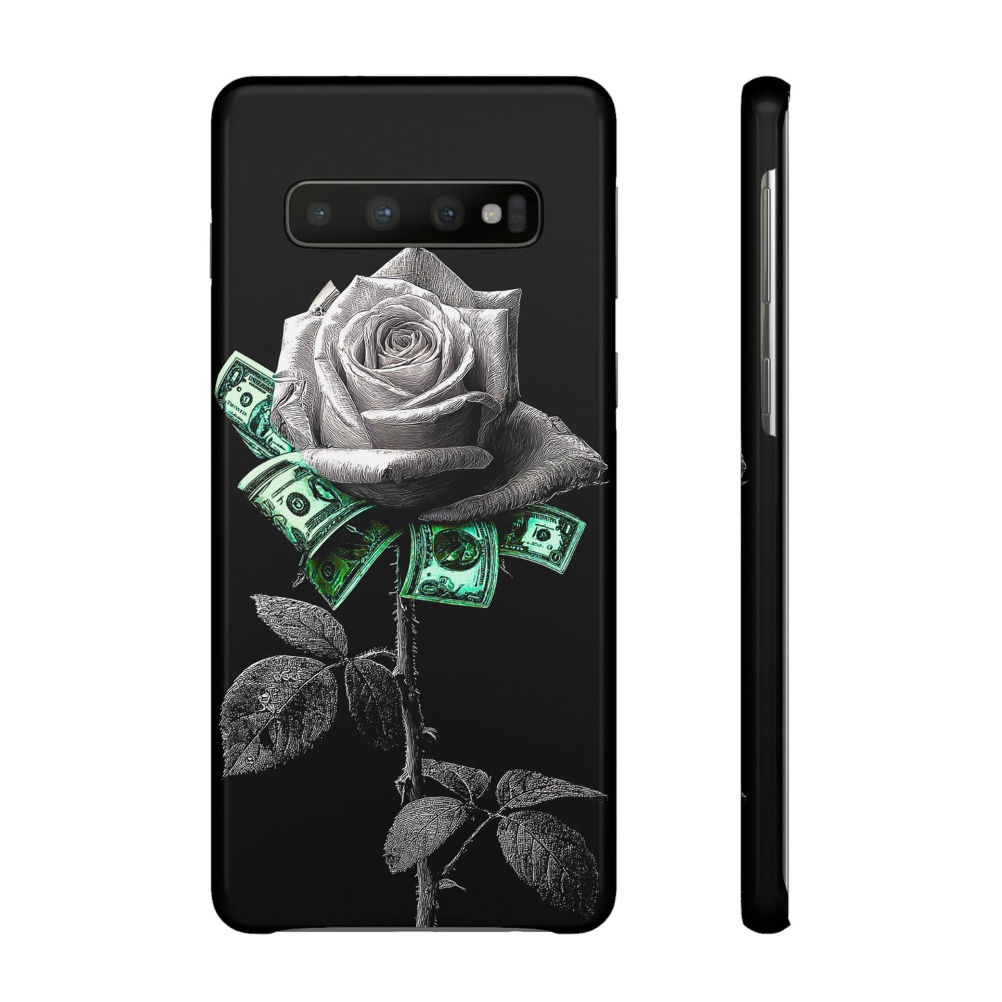 Stylish Rose & Money Snap Case - Floral Phone Protection, Trendy Gift for Him/Her, Birthday Present, Accessories for Teens
