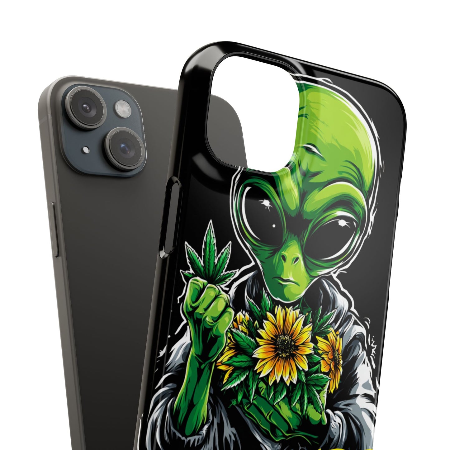 Alien Floral Snap Cases, Fun Phone Case, Gifts for Sci-Fi Lovers, Cute Alien Decor, Unique Tech Accessories