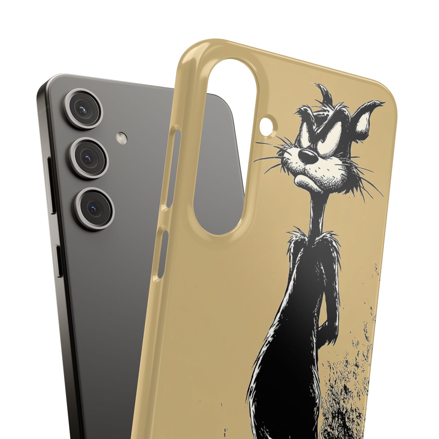 Whimsical Cartoon Snap Case, Fun Phone Cover, Unique Gift for Cat Lovers, Vibrant Art Case, Ideal for Birthdays
