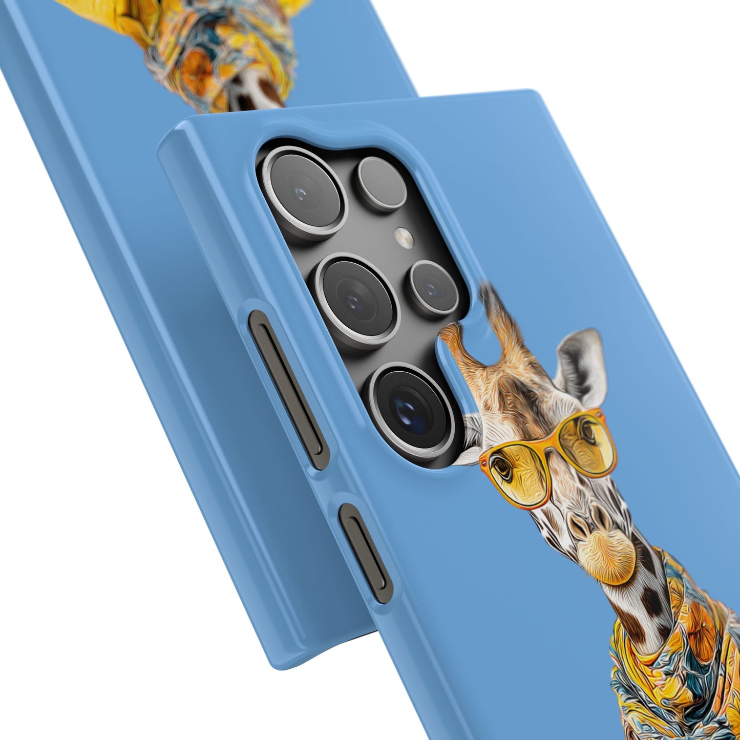 Giraffe Blue Snap Case Phone Cover for Animal Lover Iphone and Samsung models
