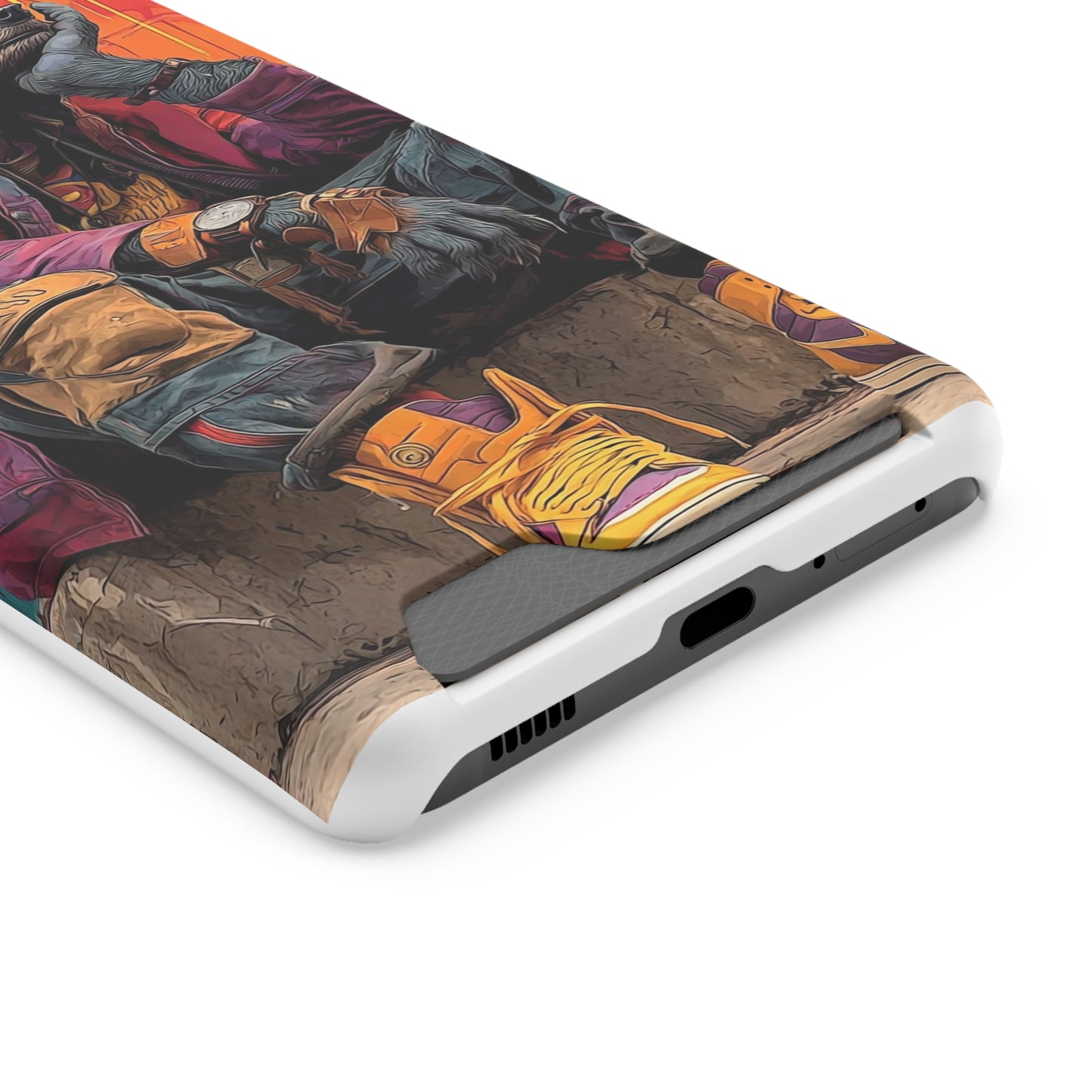 Stylish Phone Case With Card Holder, Trendy Mobile Accessory, Urban Art, Perfect Gift for Teens, Cool Gadget for Everyday Use