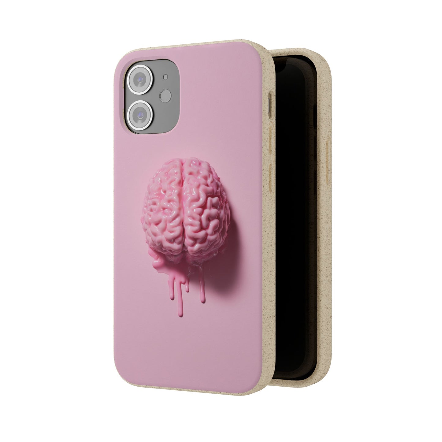 Eco-Friendly Brain Design Phone Case, Biodegradable Phone Cover, Unique Gift for Tech Lovers, Sustainable Accessory, Cute Phone Case
