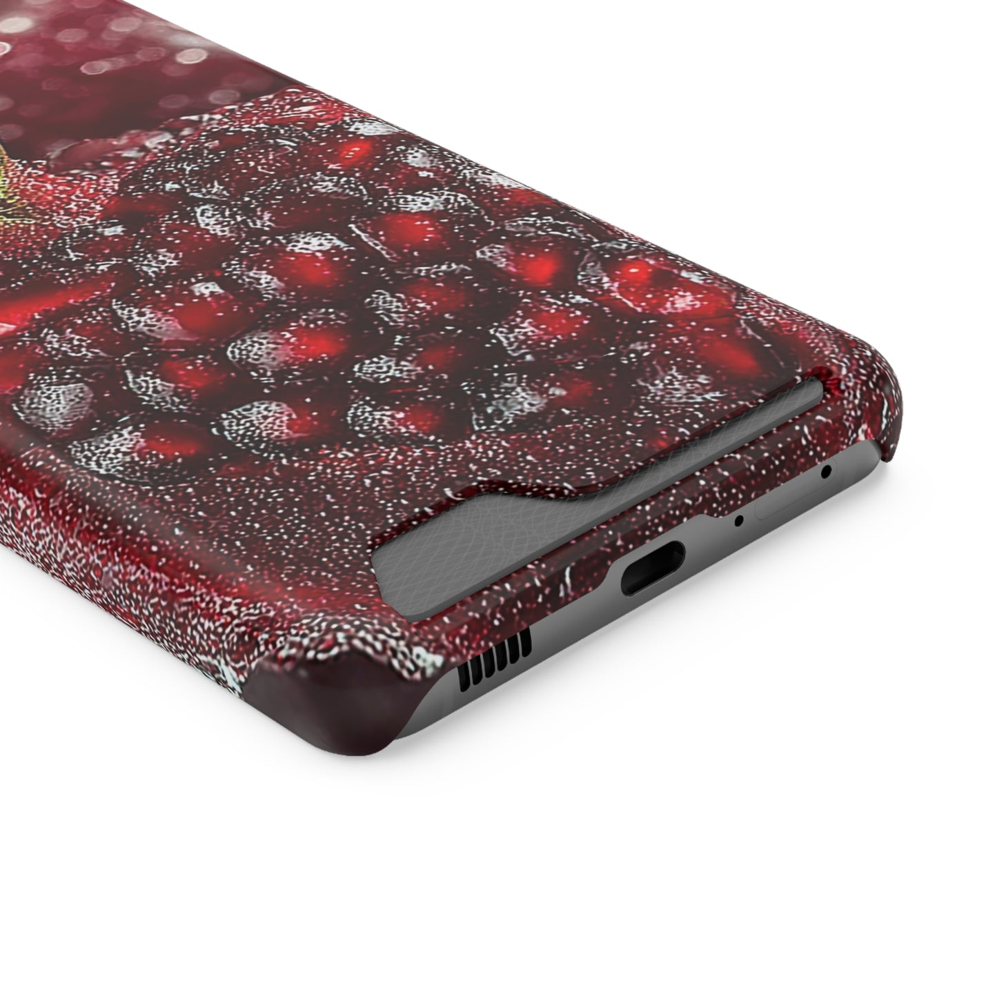 Pomegranate Phone Case with Card Holder, Durable Cover for Vegan Lovers, Fun Gift for Fruit Enthusiasts, Cute Accessory for Everyday Use