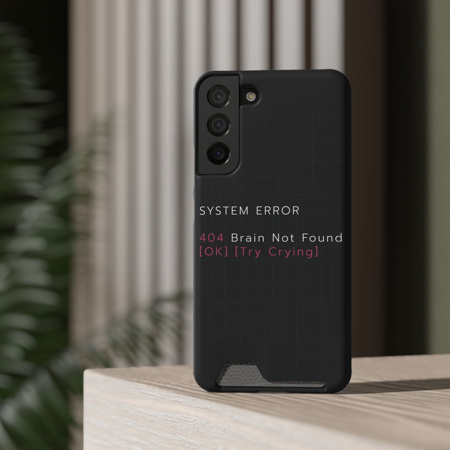 Techy Phone Case with Card Holder, Trendy Gadget Accessory, Cool Gift for Tech Lovers, Phone Protection, Modern Design for Everyday Use