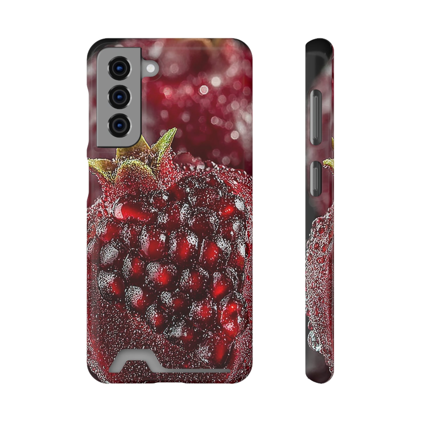 Pomegranate Phone Case with Card Holder, Durable Cover for Vegan Lovers, Fun Gift for Fruit Enthusiasts, Cute Accessory for Everyday Use