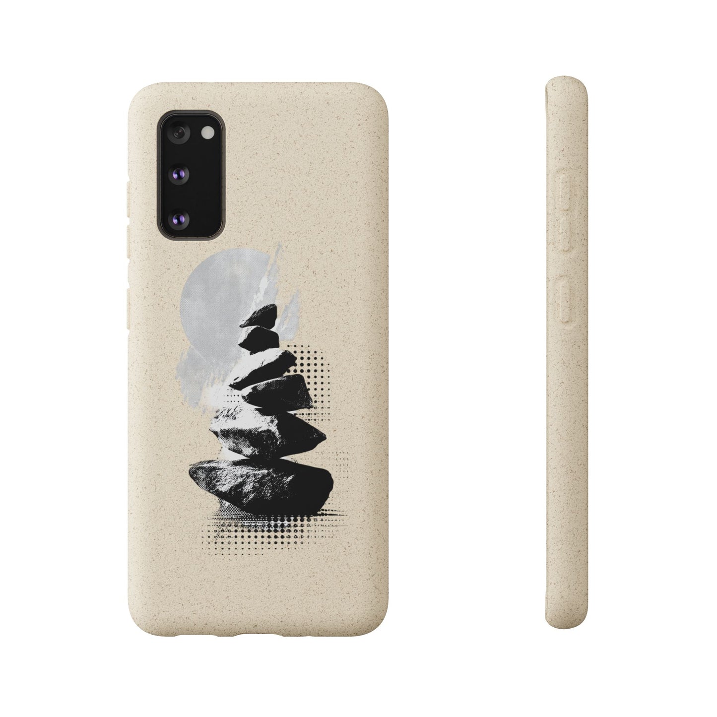 Biodegradable Plastic Free Phone Case Minimalistic Cairn Design Suitable For Iphones And Samsungs