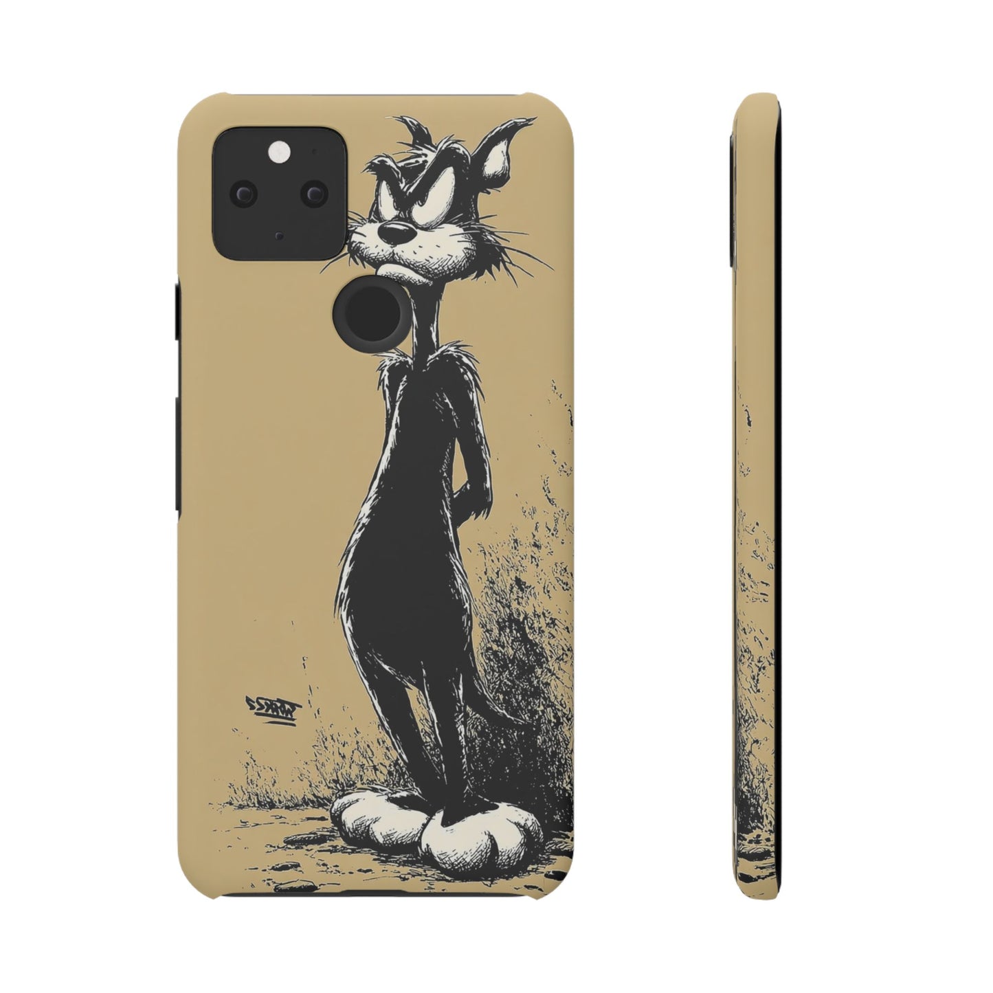 Whimsical Cartoon Snap Case, Fun Phone Cover, Unique Gift for Cat Lovers, Vibrant Art Case, Ideal for Birthdays