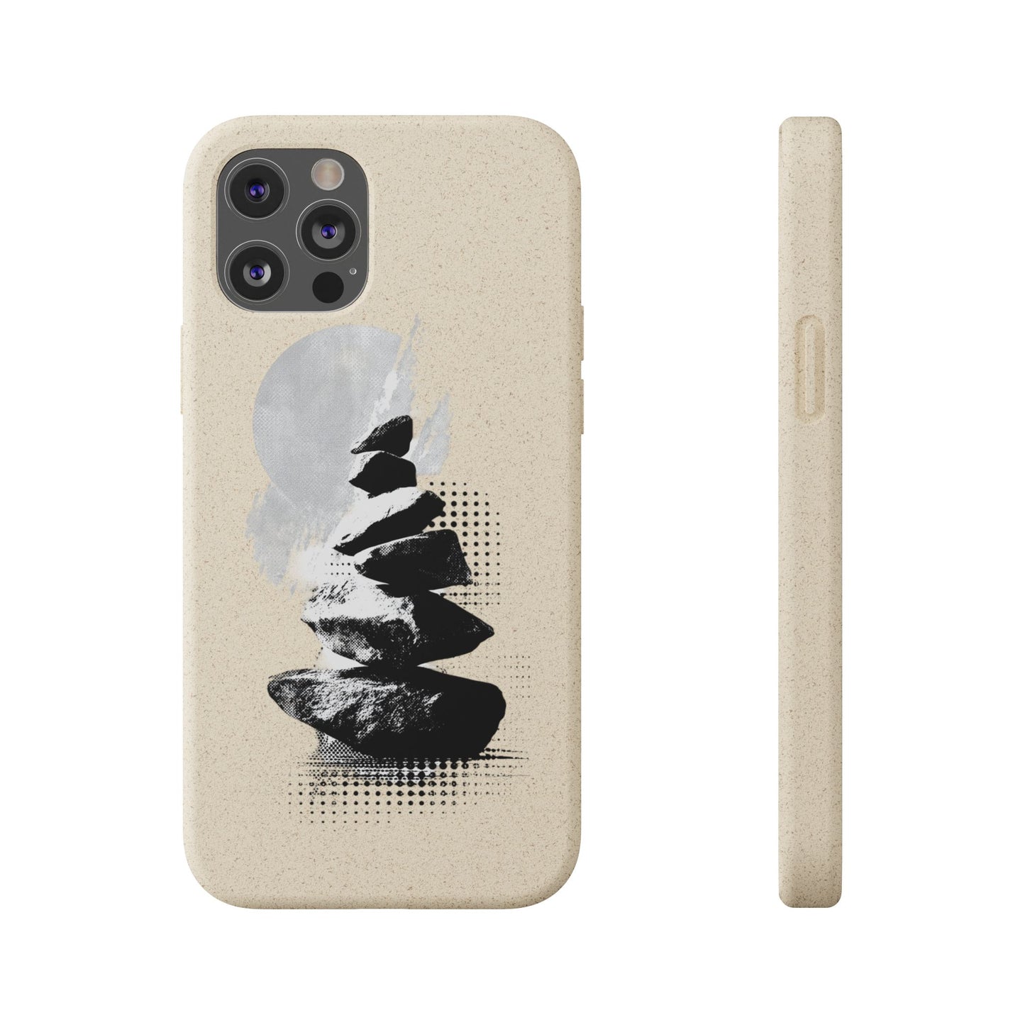 Biodegradable Plastic Free Phone Case Minimalistic Cairn Design Suitable For Iphones And Samsungs