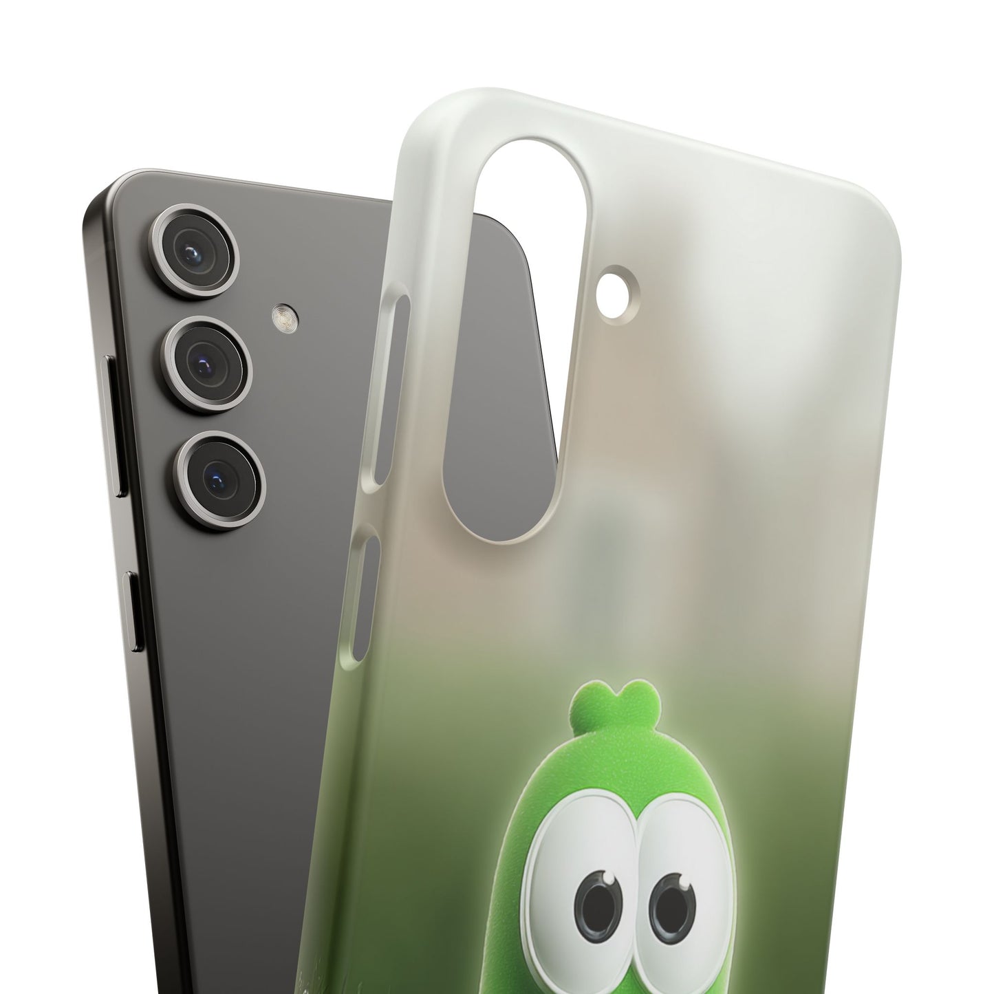 Cute Green Creature Phone Case, Snap Cases, Green Monster Phone Cover, Fun Phone Accessory, Playful Gift for Kids