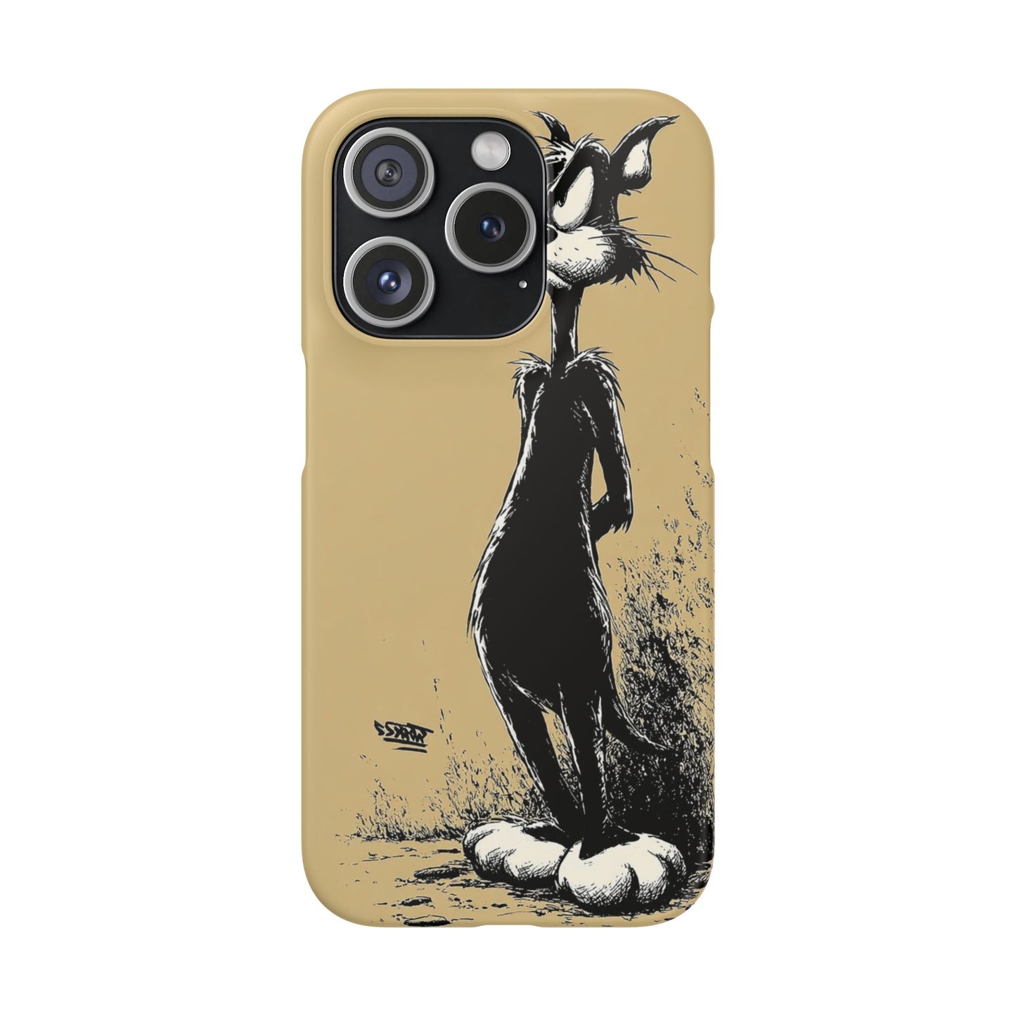 Whimsical Cartoon Snap Case, Fun Phone Cover, Unique Gift for Cat Lovers, Vibrant Art Case, Ideal for Birthdays