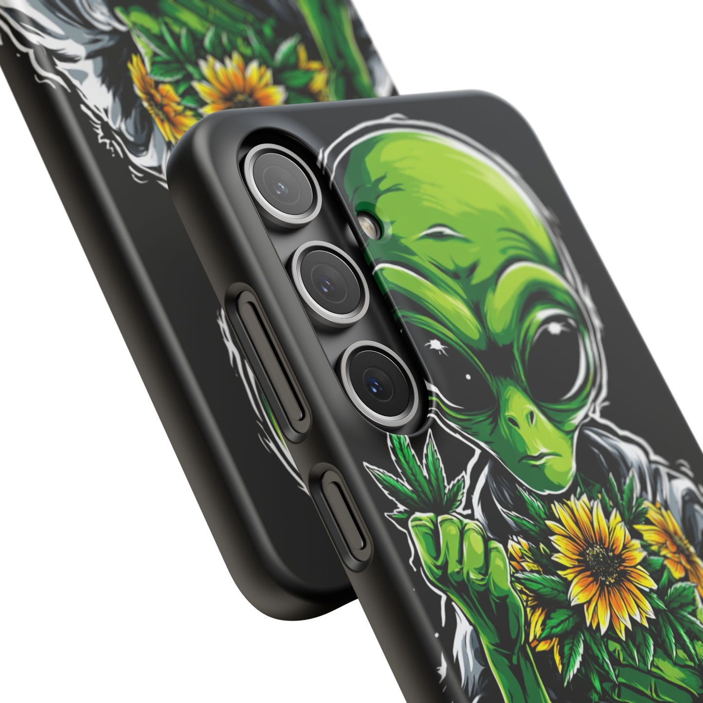 Alien Floral Snap Cases, Fun Phone Case, Gifts for Sci-Fi Lovers, Cute Alien Decor, Unique Tech Accessories