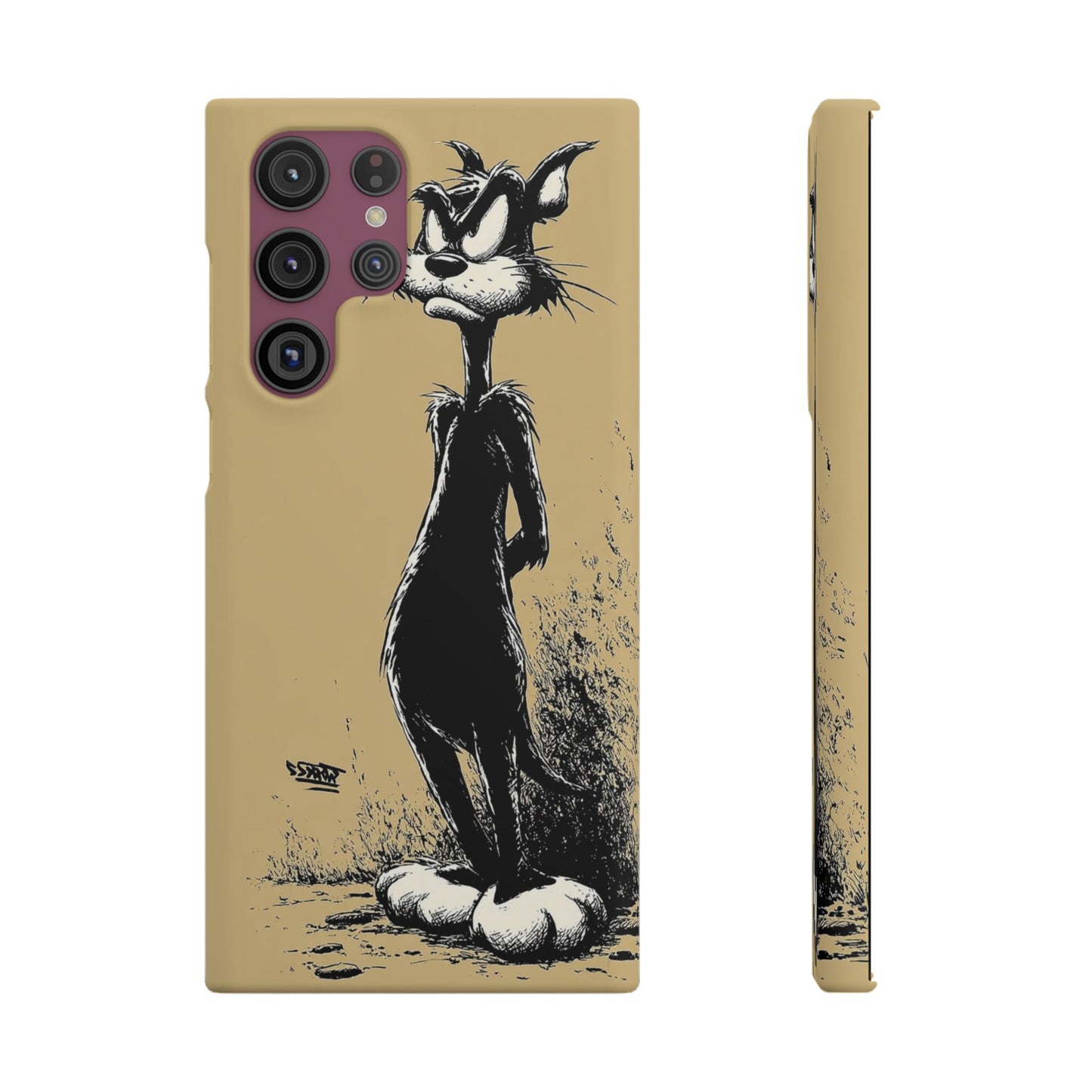 Whimsical Cartoon Snap Case, Fun Phone Cover, Unique Gift for Cat Lovers, Vibrant Art Case, Ideal for Birthdays