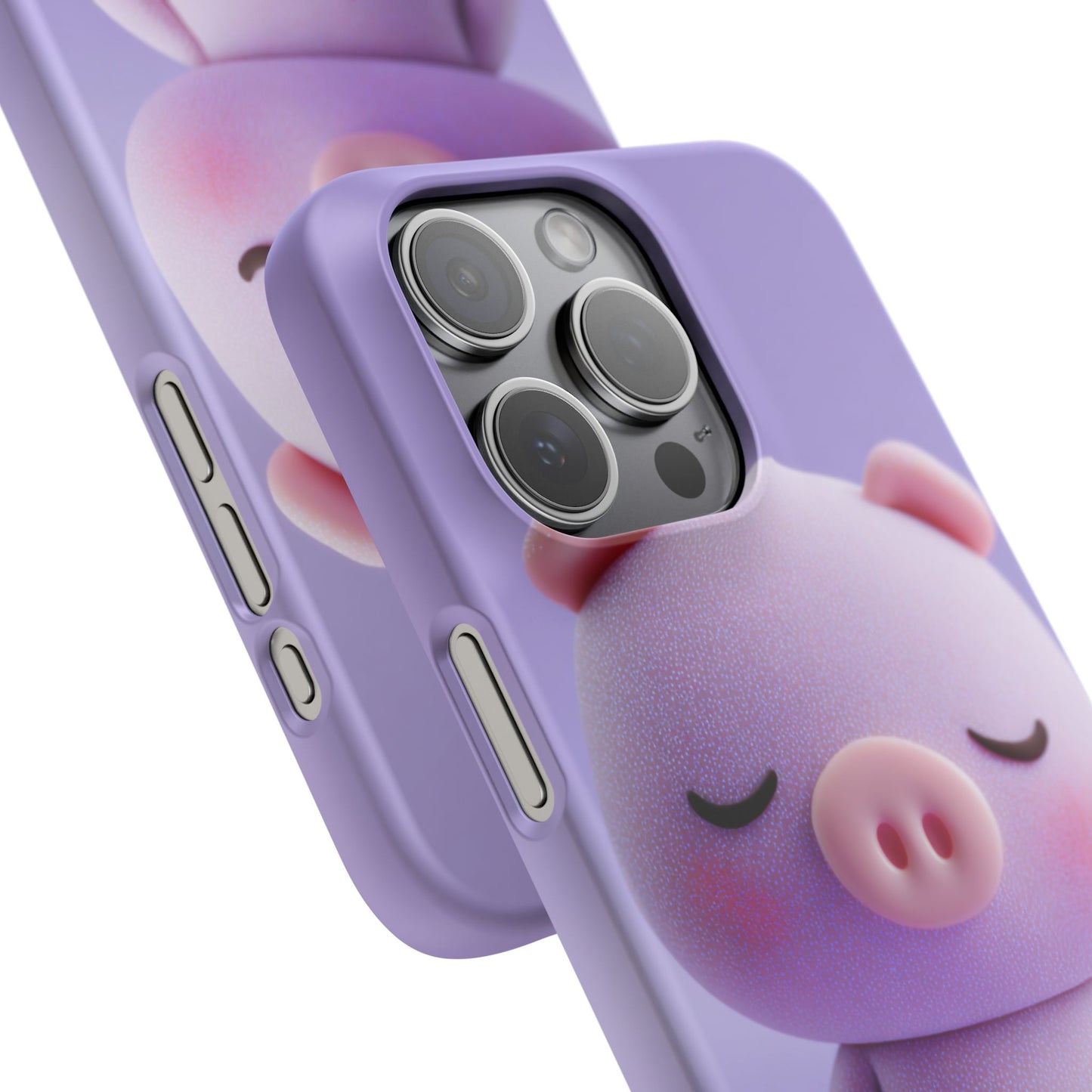 Cute Pig Snap Case for iPhone, Animal Lovers Phone Cover, Kawaii Aesthetic Accessory, Birthday Gift, Unique Phone Protection