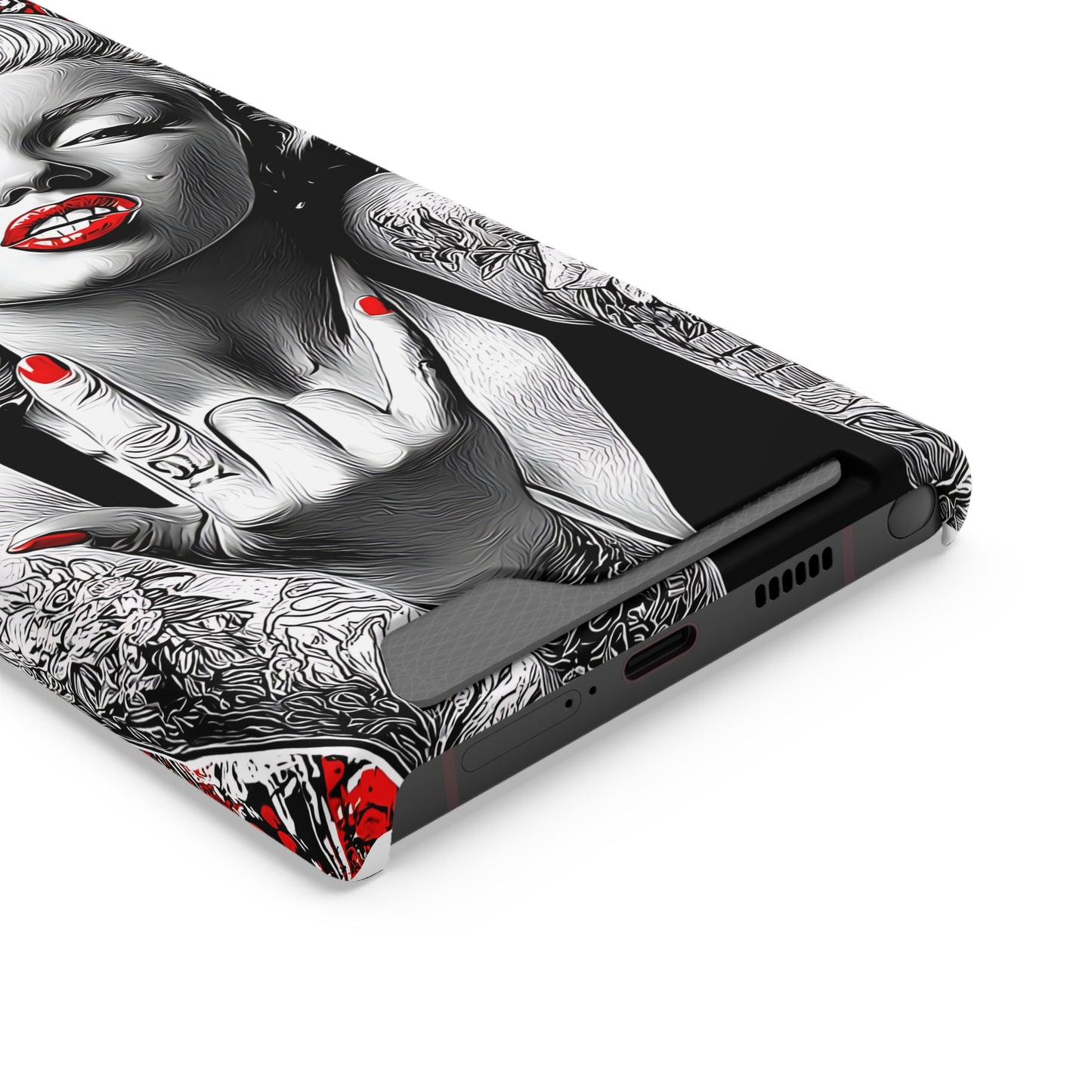Bold Marilyn Monroe Phone Case with Card Holder, Stylish Phone Cover, Unique Gift for Her, Pop Culture Accessory, Modern Art Decor