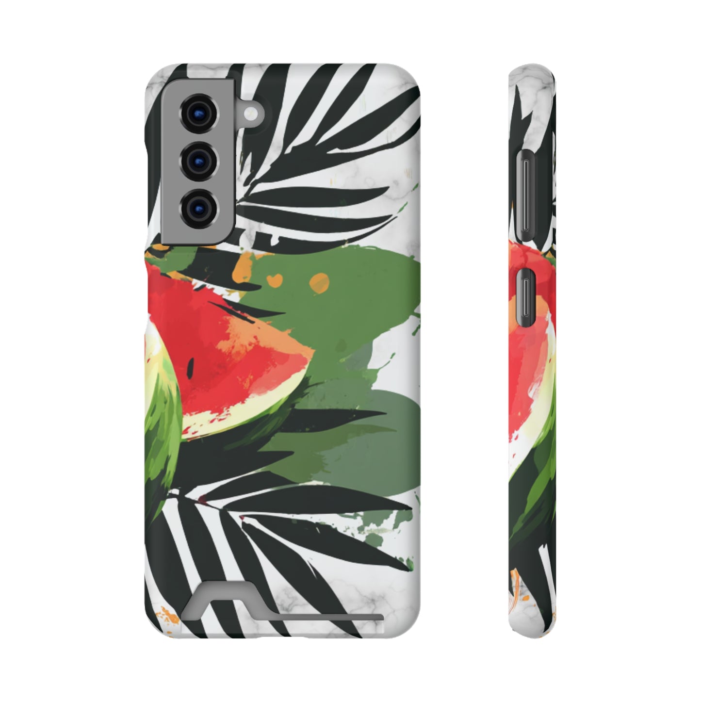 Tropical Phone Case with Card Holder, Floral Smartphone Cover, Summery Accessory, Gift for Beach Lovers, Vacation Essentials