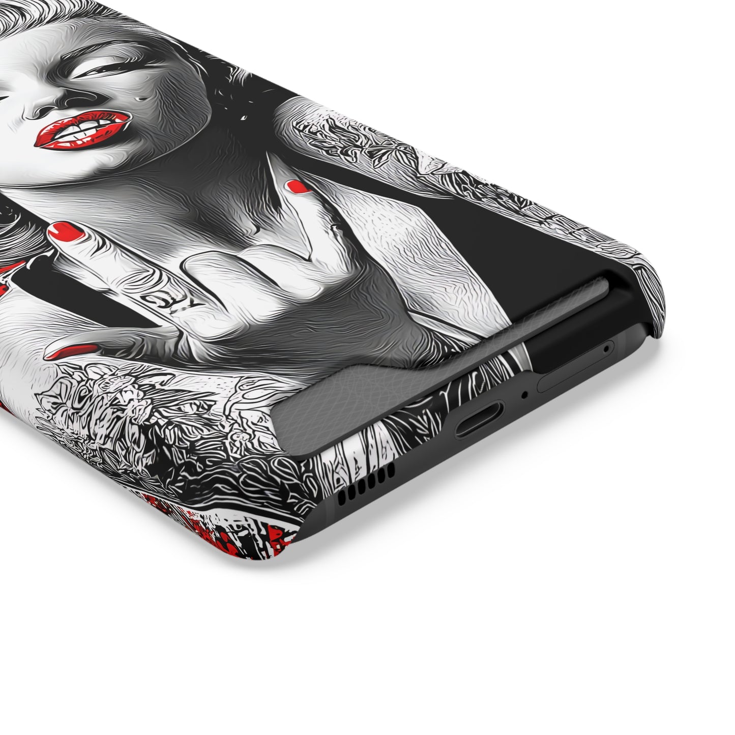 Bold Marilyn Monroe Phone Case with Card Holder, Stylish Phone Cover, Unique Gift for Her, Pop Culture Accessory, Modern Art Decor