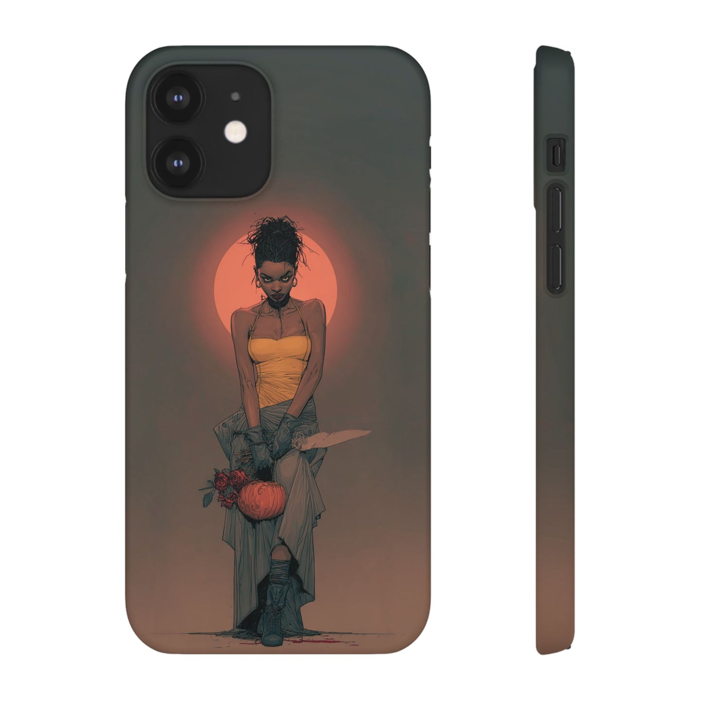 Creepy Vampire Girl Snap Case, Halloween Style iPhone Samsung Cover, Spooky Gothic Phone Accessories, Scary Horror Character Device