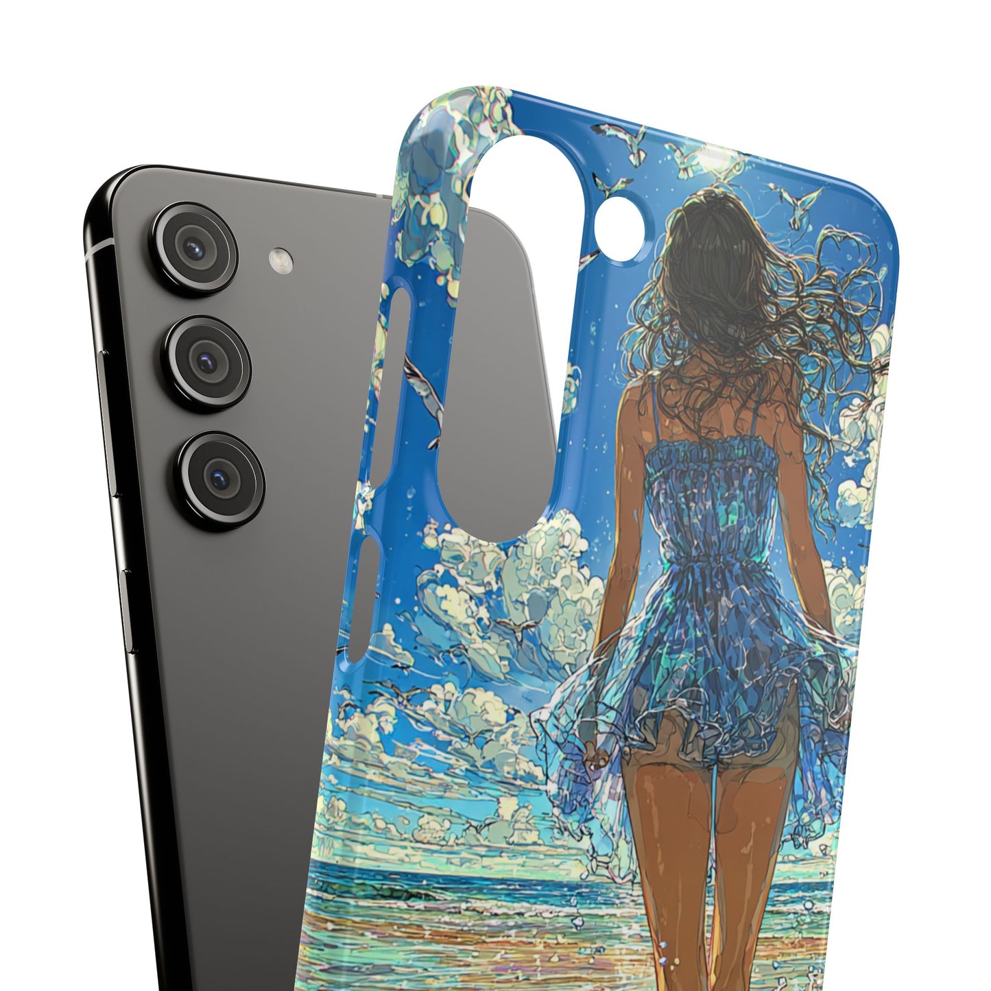 Summer Breeze Snap Case, Ocean Art Phone Cover, Beach Vibes Cell Case, Gift for Her, Custom Phone Accessory