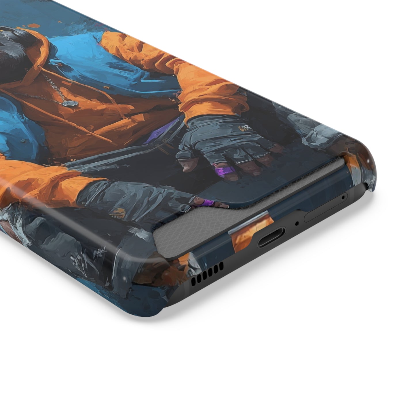 Trendy Phone Case with Card Holder, Stylish Smartphone Protector, Unique Gift for Teens, Graphic Phone Cover, Cool Accessories