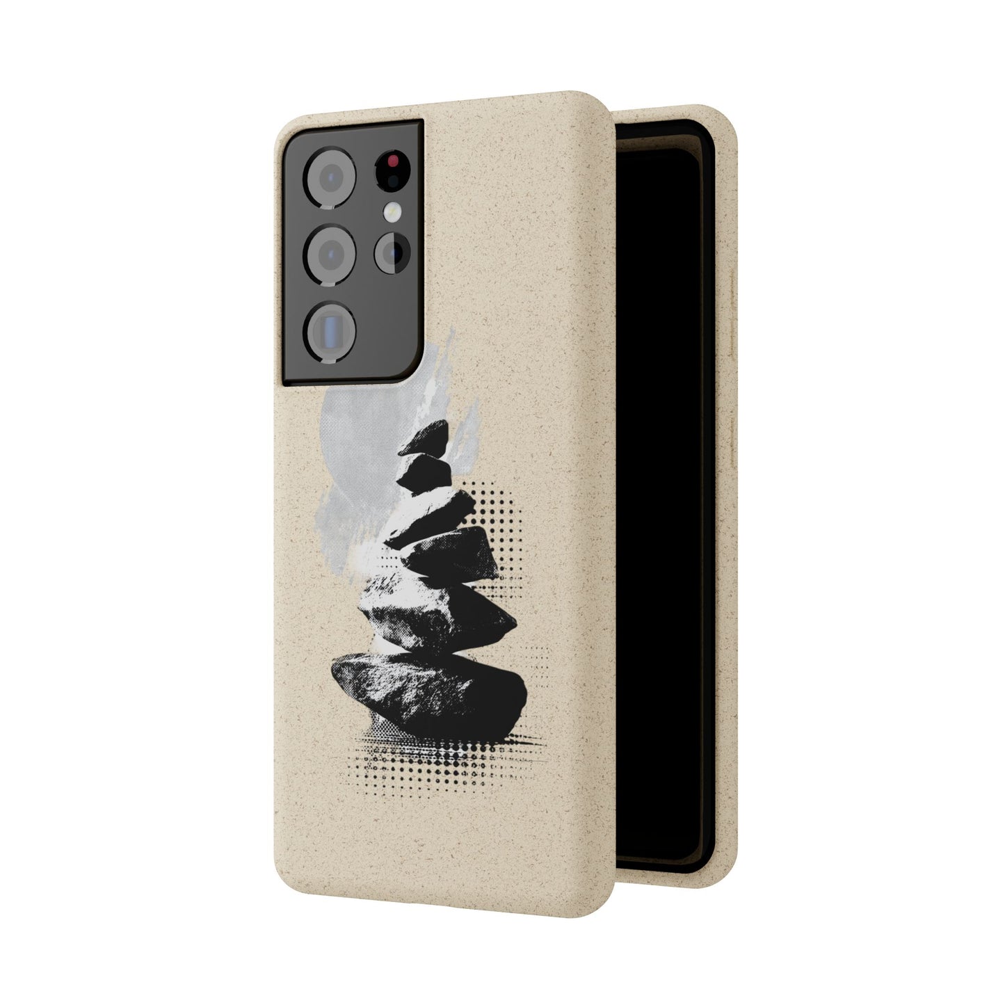 Biodegradable Plastic Free Phone Case Minimalistic Cairn Design Suitable For Iphones And Samsungs