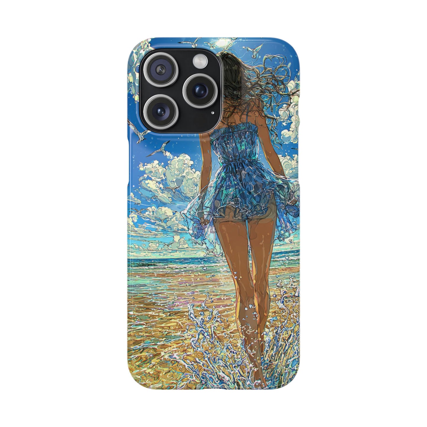 Summer Breeze Snap Case, Ocean Art Phone Cover, Beach Vibes Cell Case, Gift for Her, Custom Phone Accessory