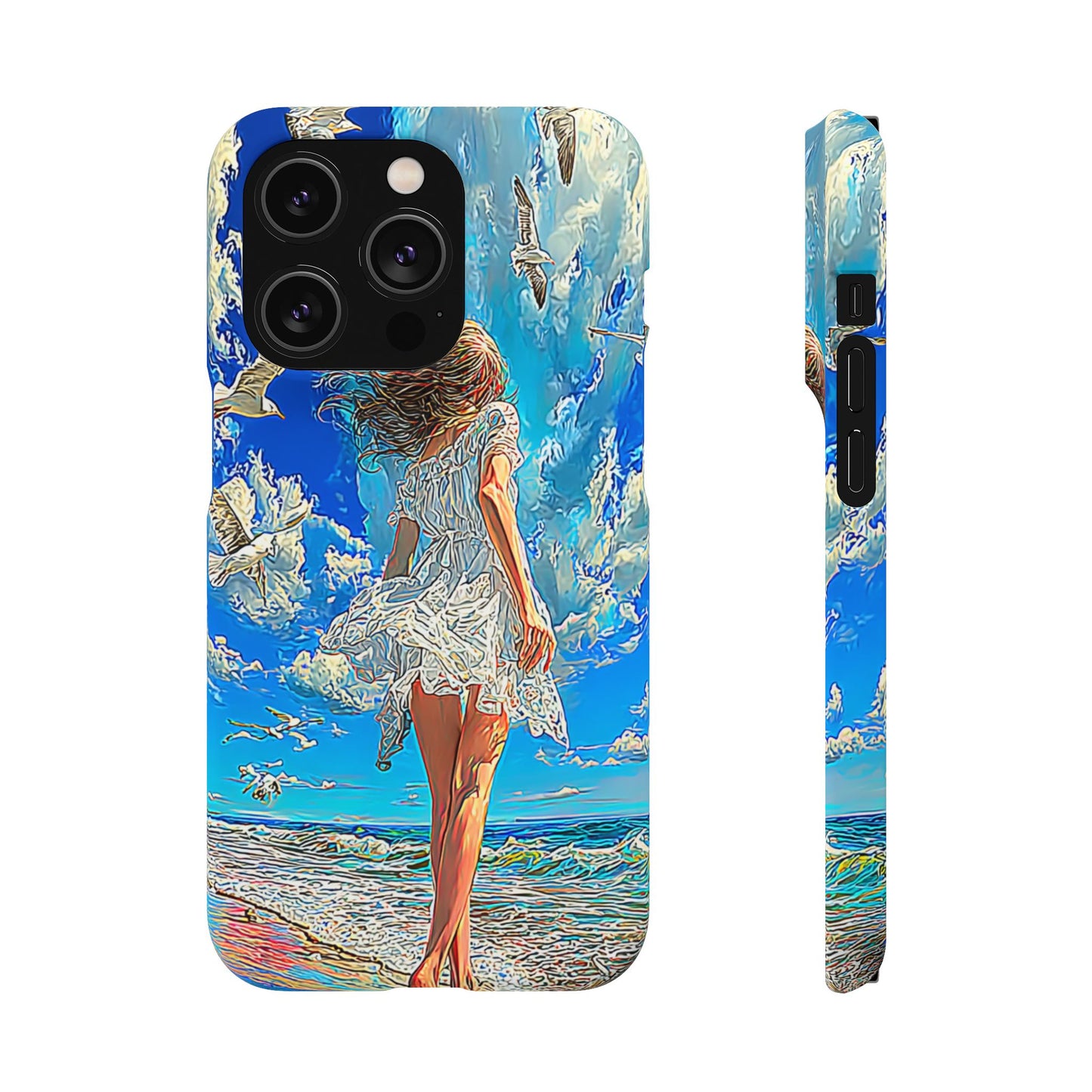 Dreamy Seaside Snap Case, Ocean Waves Phone Cover, Summer Vibe Gift, Cute Aesthetic Accessory, Beach Lover Case