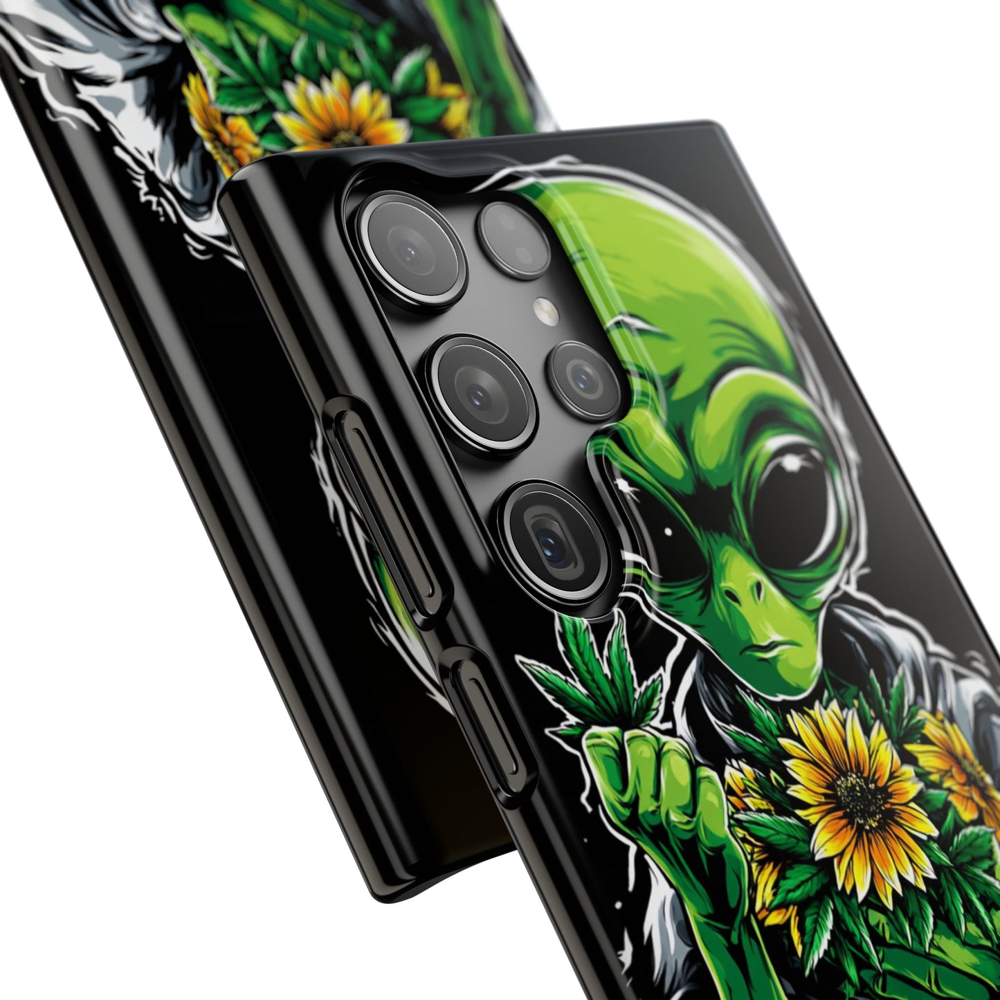 Alien Floral Snap Cases, Fun Phone Case, Gifts for Sci-Fi Lovers, Cute Alien Decor, Unique Tech Accessories