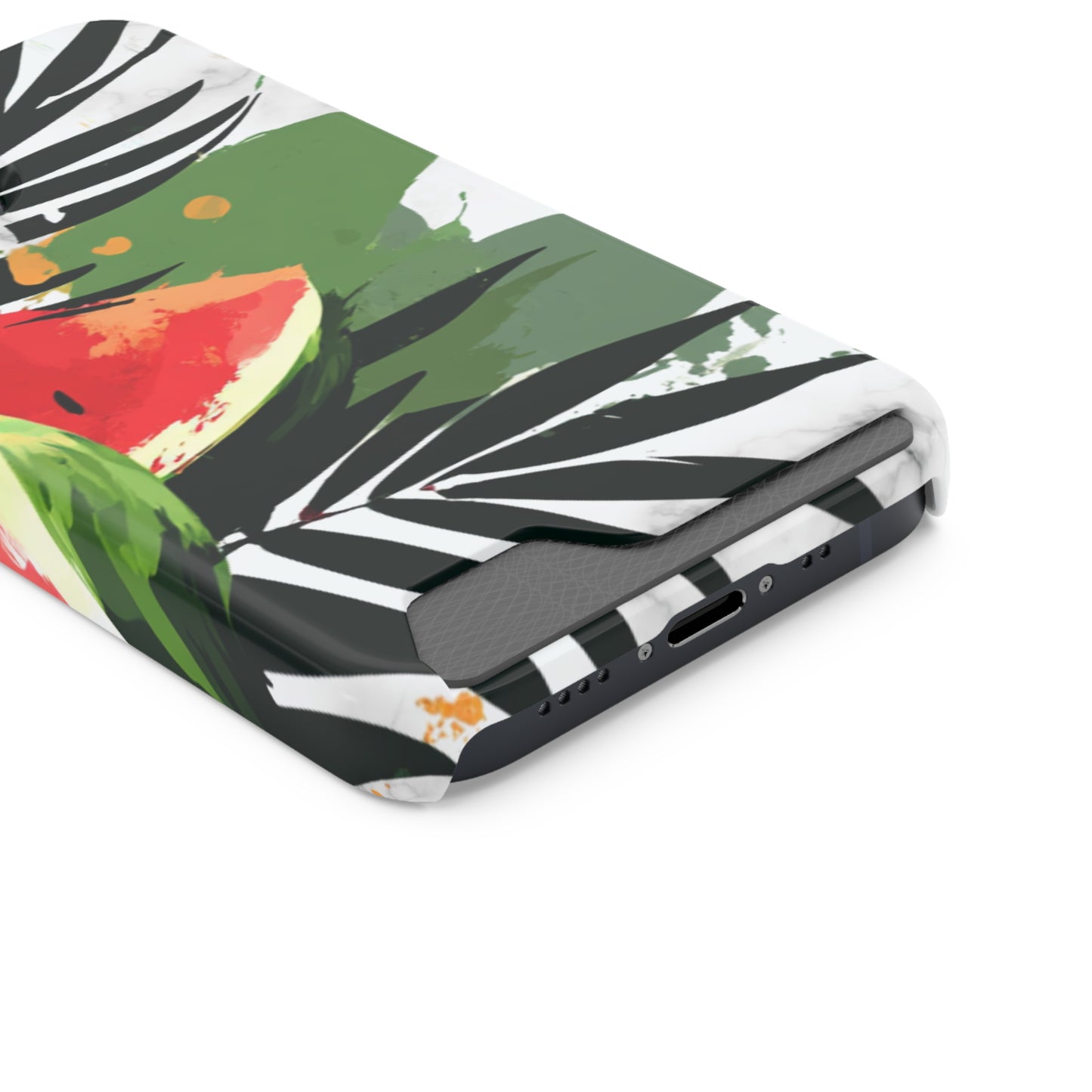 Tropical Phone Case with Card Holder, Floral Smartphone Cover, Summery Accessory, Gift for Beach Lovers, Vacation Essentials