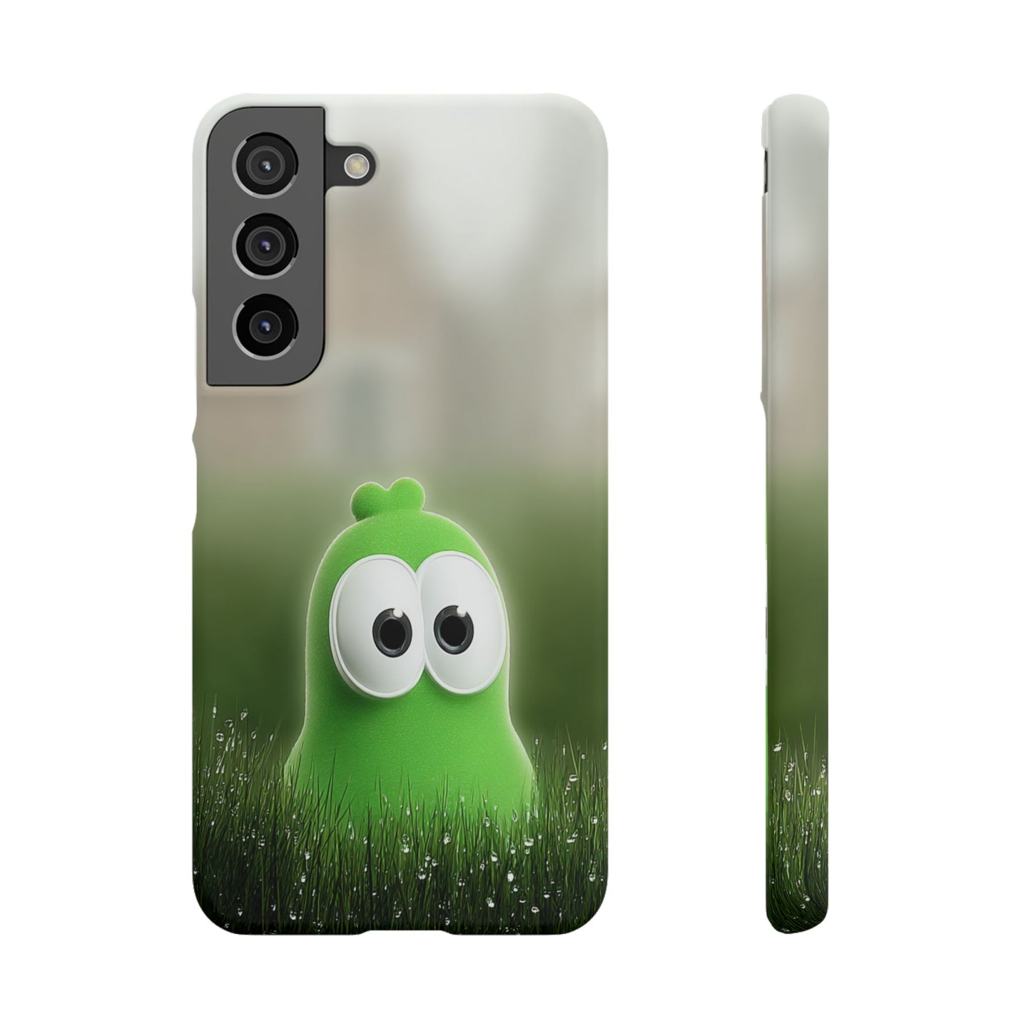 Cute Green Creature Phone Case, Snap Cases, Green Monster Phone Cover, Fun Phone Accessory, Playful Gift for Kids