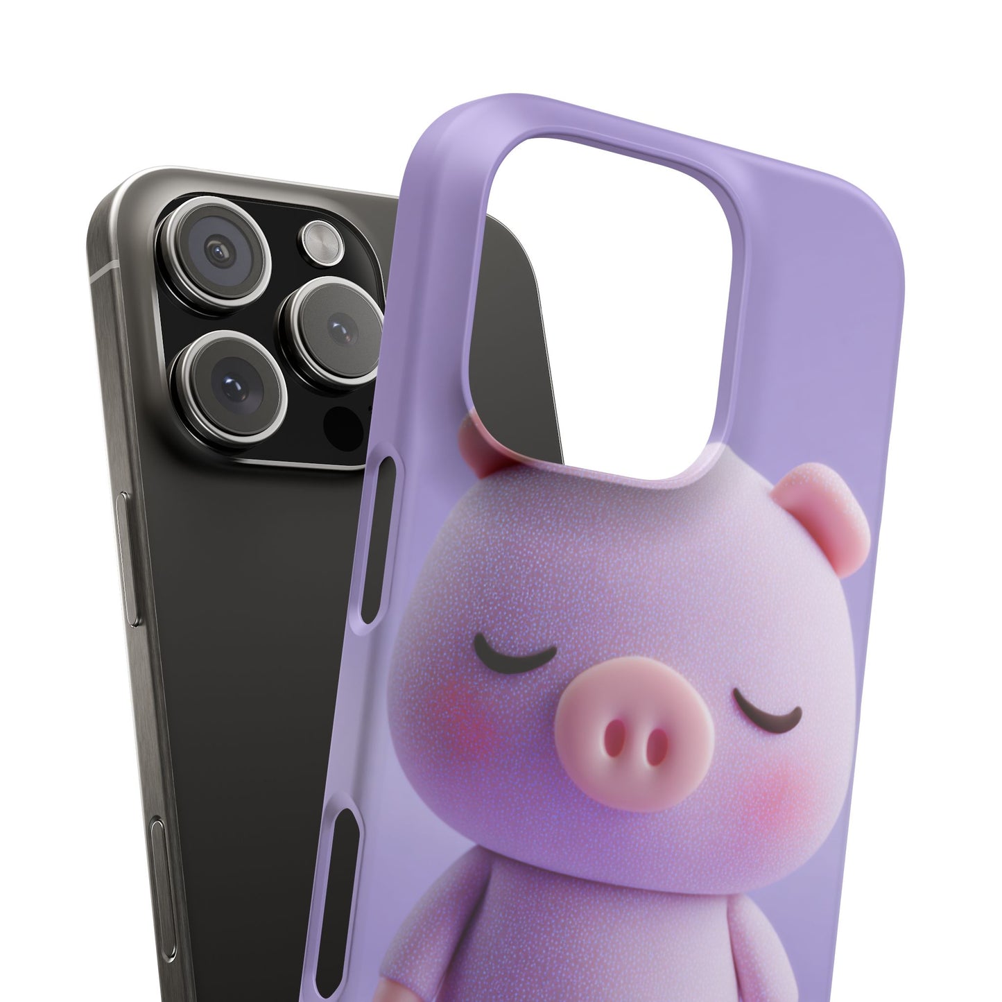 Cute Pig Snap Case for iPhone, Animal Lovers Phone Cover, Kawaii Aesthetic Accessory, Birthday Gift, Unique Phone Protection