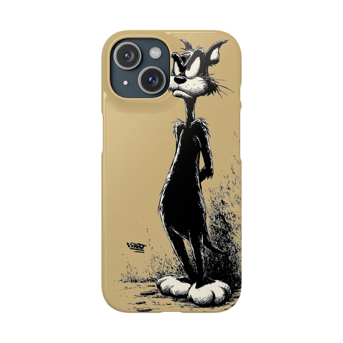 Whimsical Cartoon Snap Case, Fun Phone Cover, Unique Gift for Cat Lovers, Vibrant Art Case, Ideal for Birthdays
