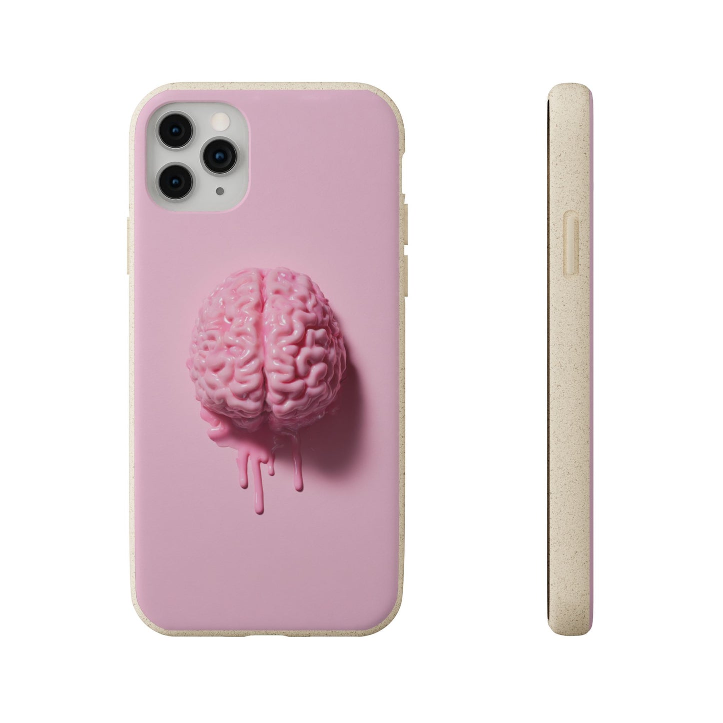 Eco-Friendly Brain Design Phone Case, Biodegradable Phone Cover, Unique Gift for Tech Lovers, Sustainable Accessory, Cute Phone Case