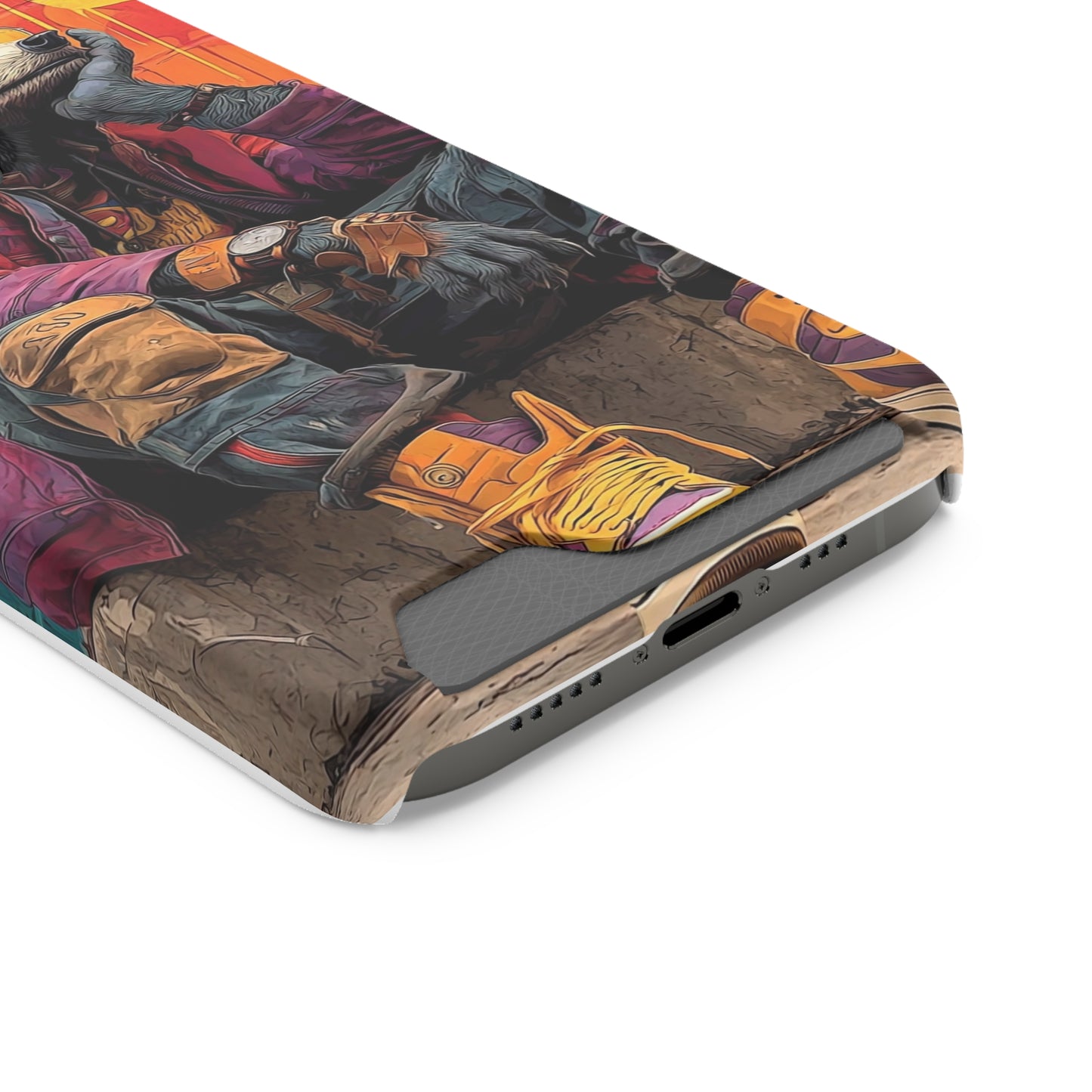 Stylish Phone Case With Card Holder, Trendy Mobile Accessory, Urban Art, Perfect Gift for Teens, Cool Gadget for Everyday Use