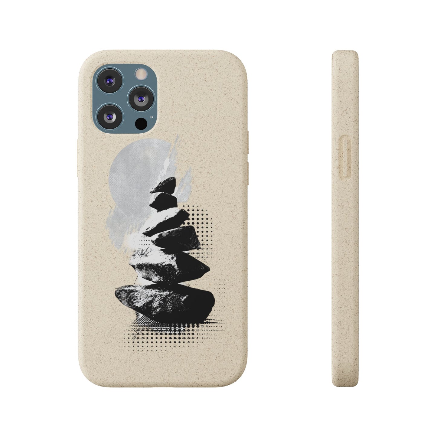 Biodegradable Plastic Free Phone Case Minimalistic Cairn Design Suitable For Iphones And Samsungs