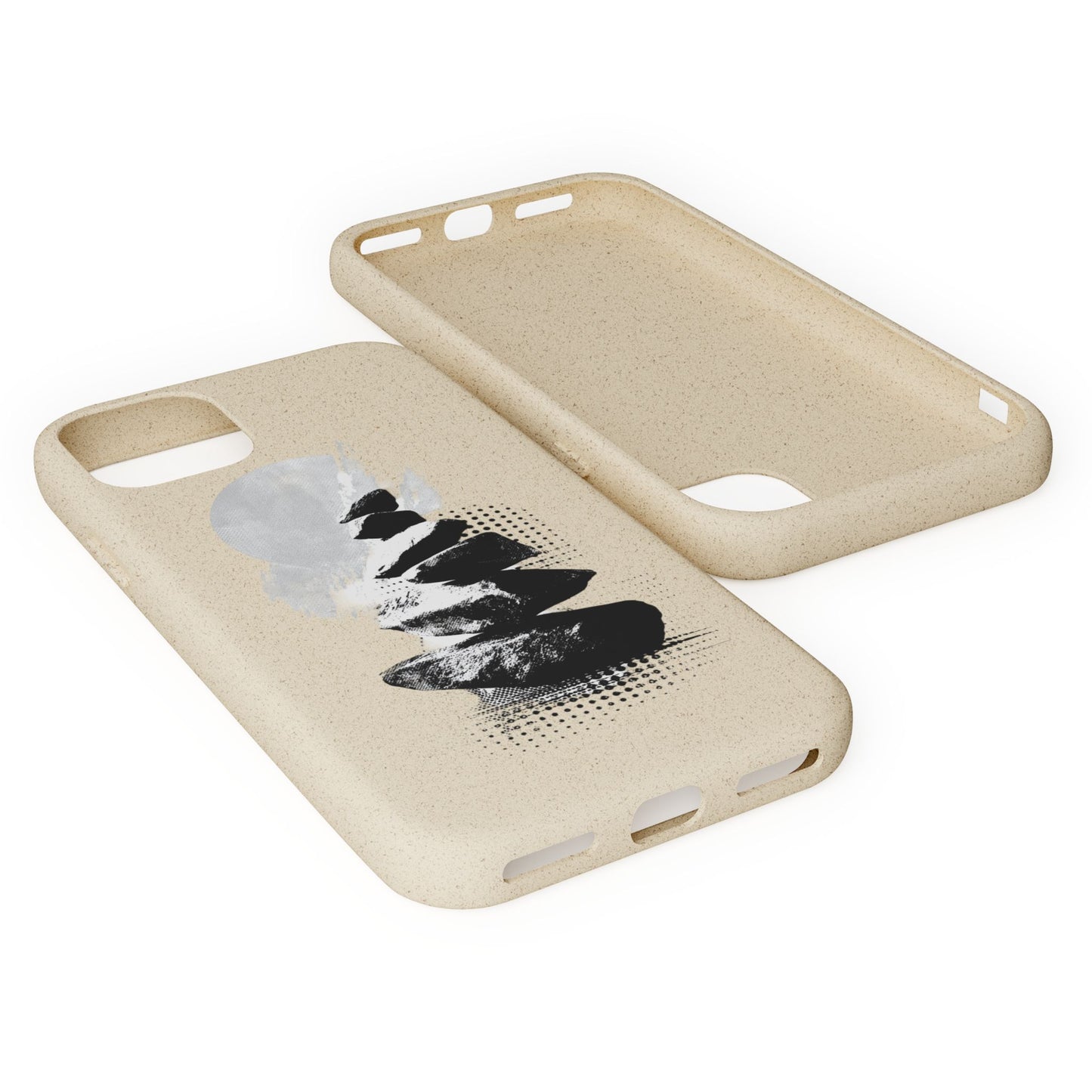 Biodegradable Plastic Free Phone Case Minimalistic Cairn Design Suitable For Iphones And Samsungs