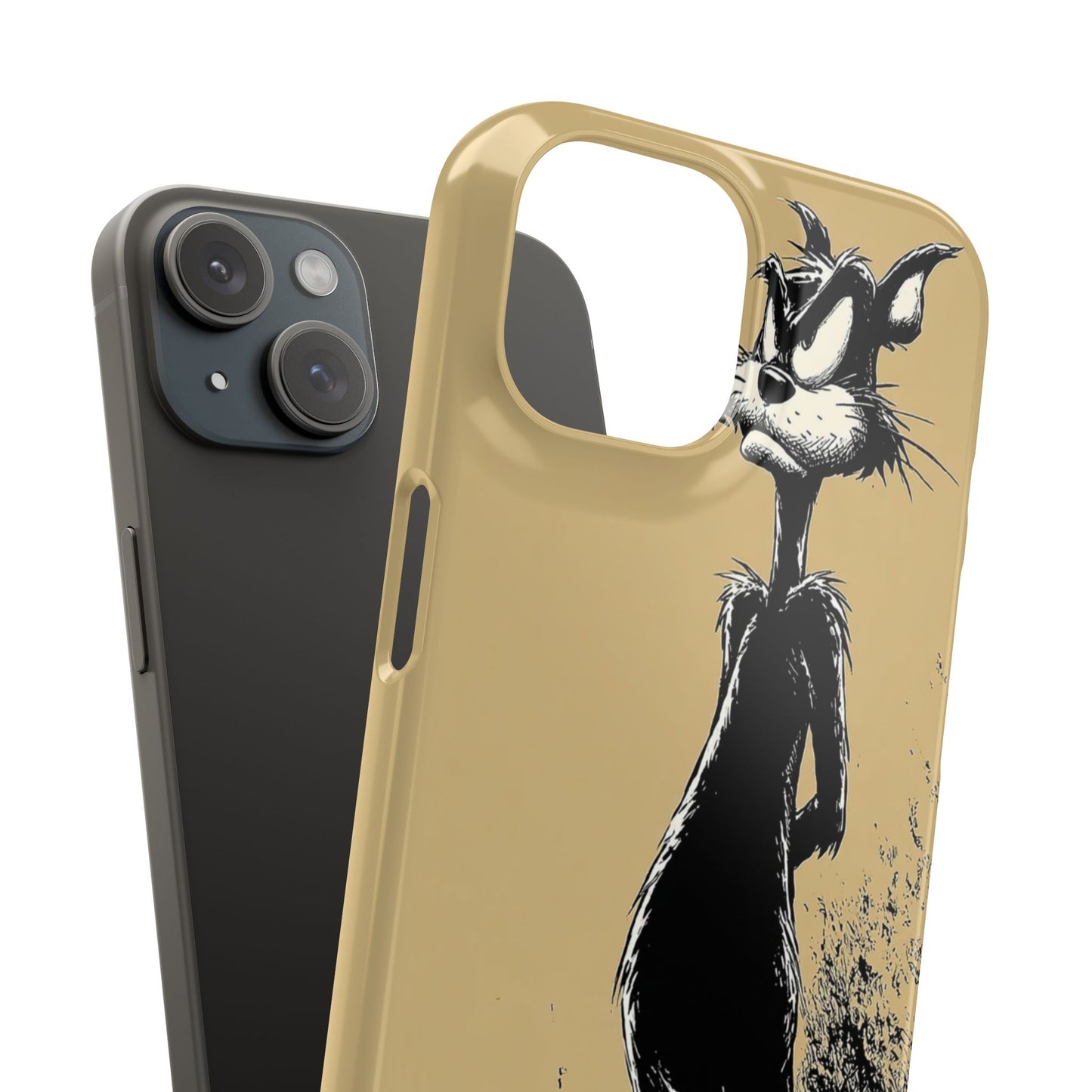 Whimsical Cartoon Snap Case, Fun Phone Cover, Unique Gift for Cat Lovers, Vibrant Art Case, Ideal for Birthdays