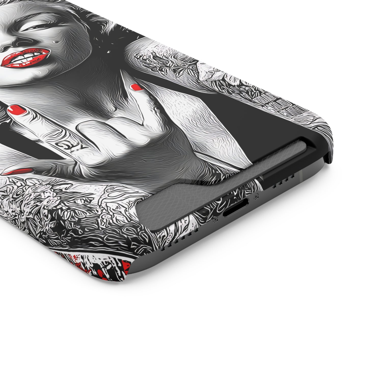 Bold Marilyn Monroe Phone Case with Card Holder, Stylish Phone Cover, Unique Gift for Her, Pop Culture Accessory, Modern Art Decor